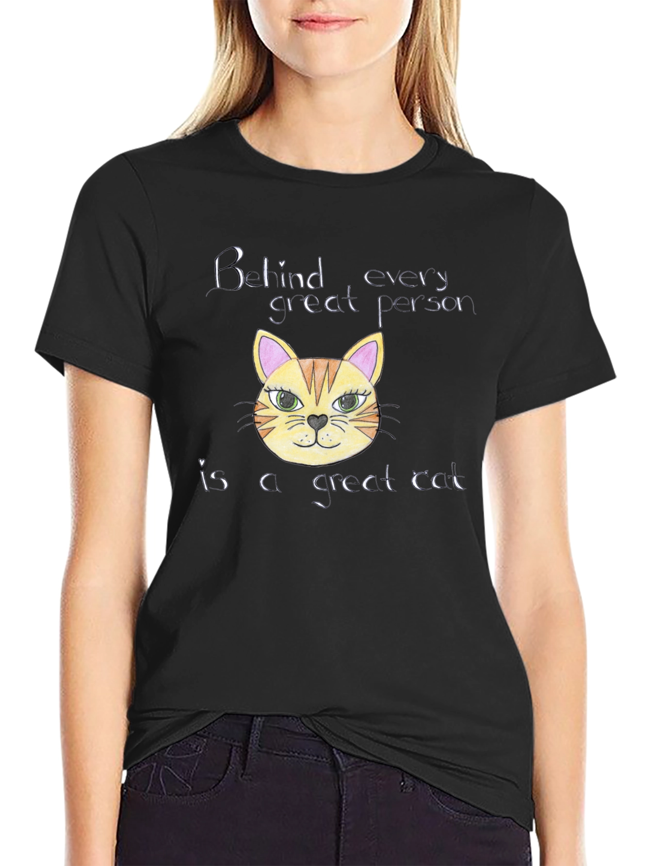 Cat Lover T-Shirt: Behind Every Great Person