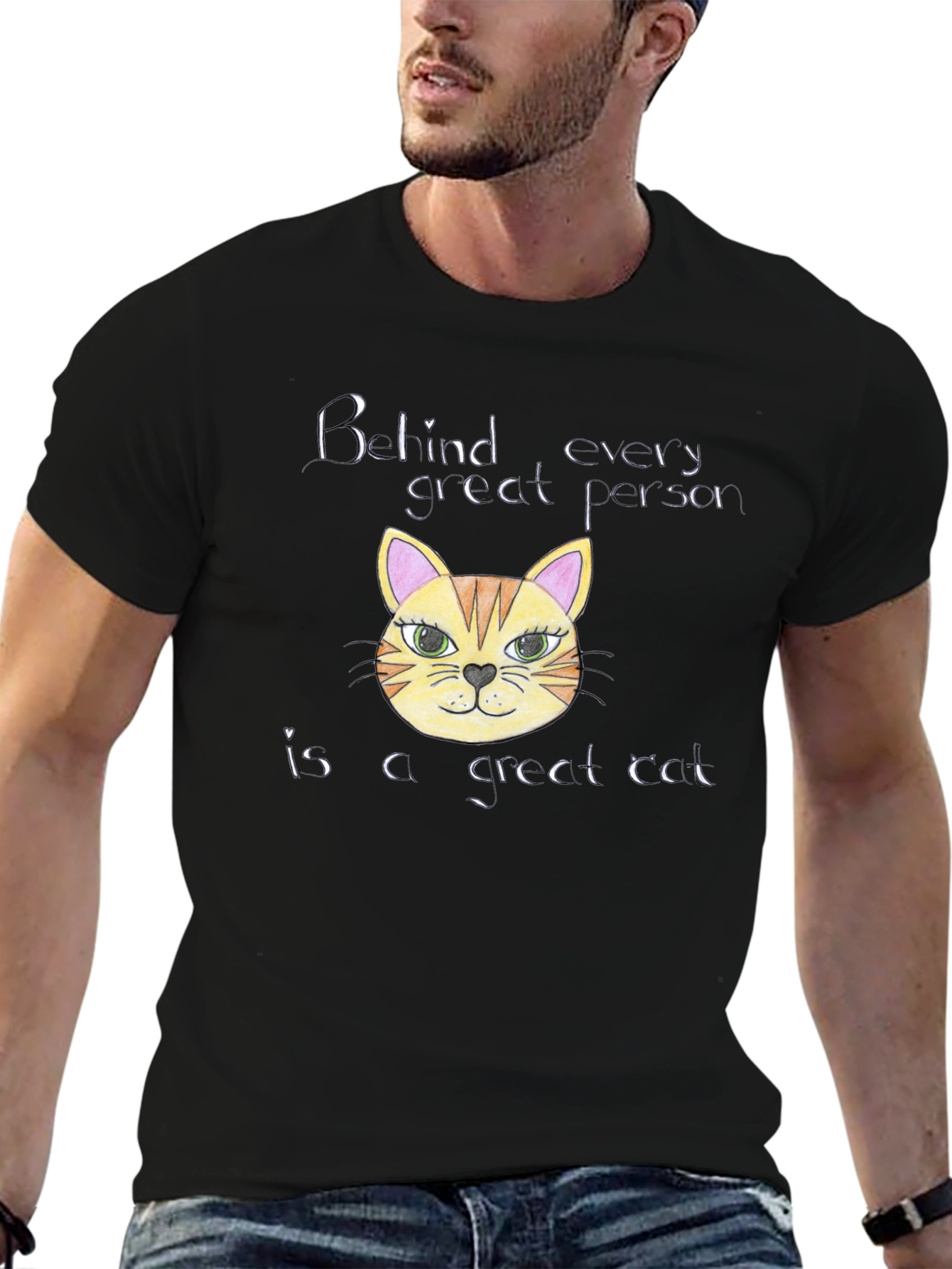 Cat Lover T-Shirt: Behind Every Great Person
