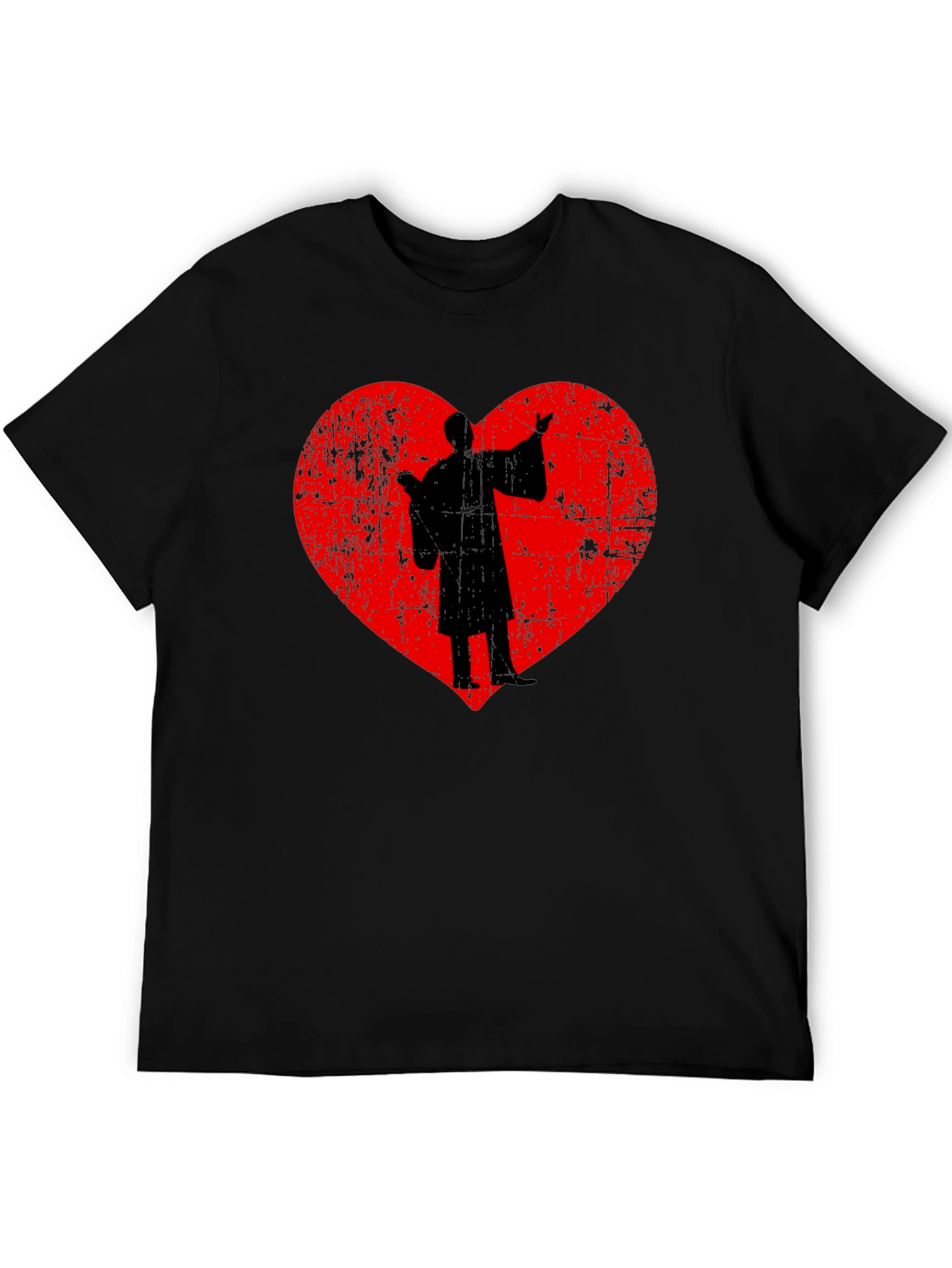 Silhouette Heart Graphic T-Shirt - Black
