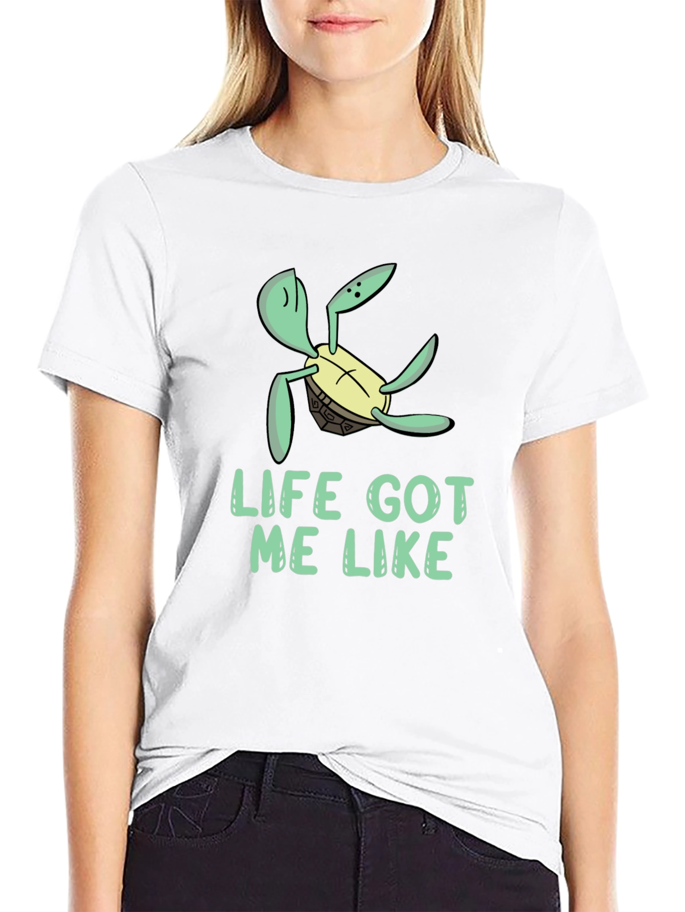 Life Got Me Like Turtle Black T-Shirt