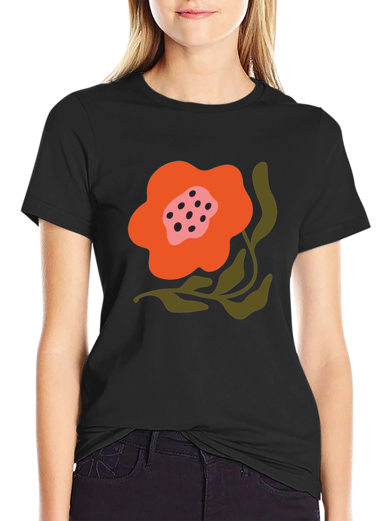 Black Floral Graphic Tee