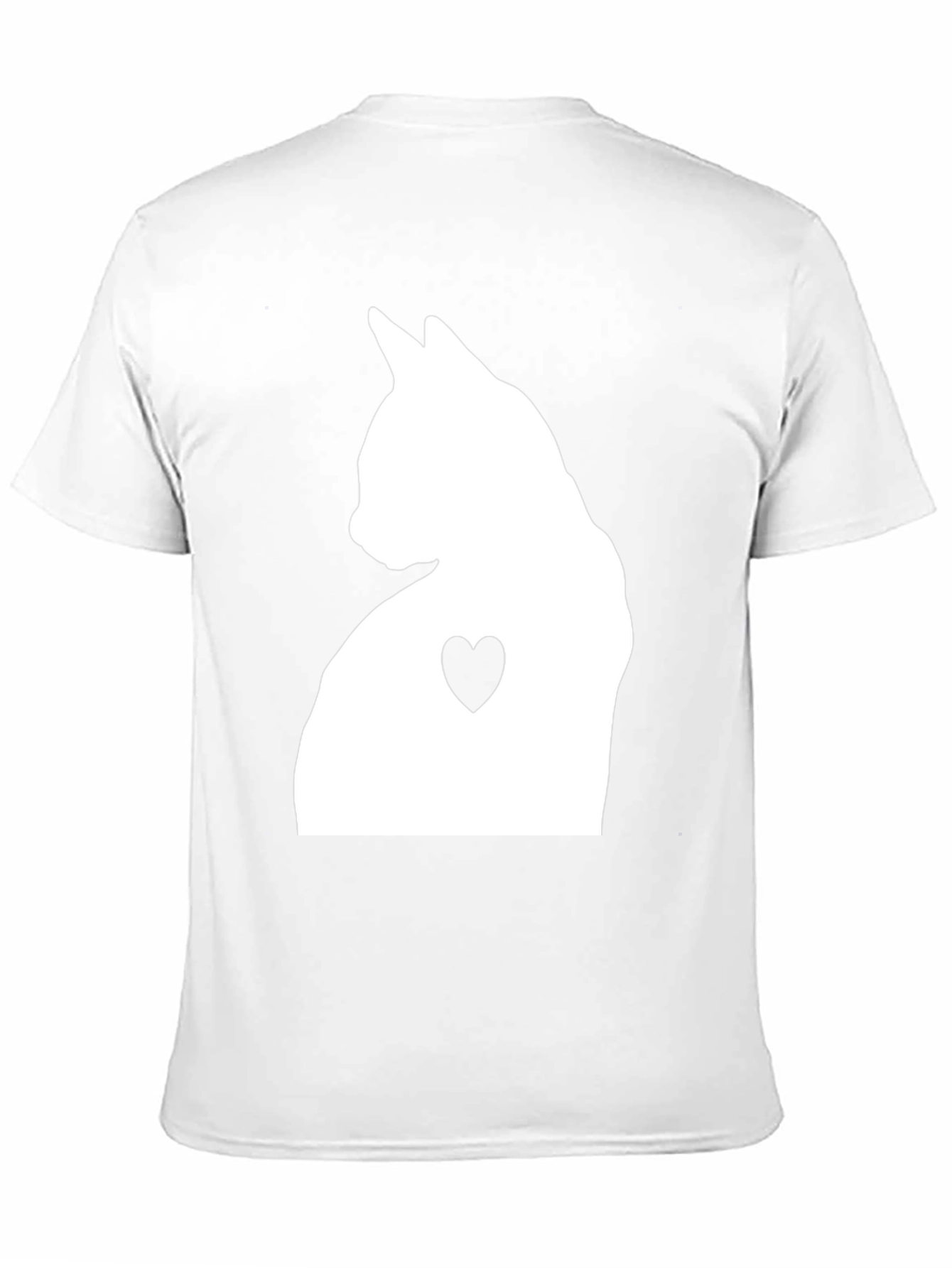 Cat Heart Silhouette Graphic Tee - Black