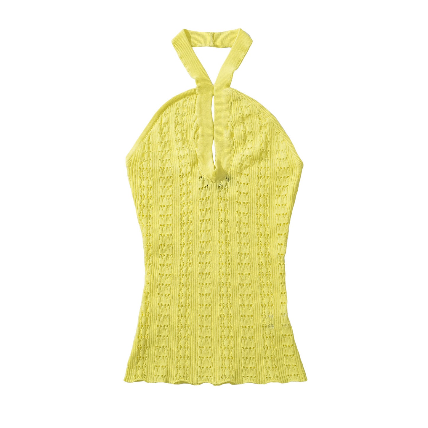 Hanging neck hollow knitted vest