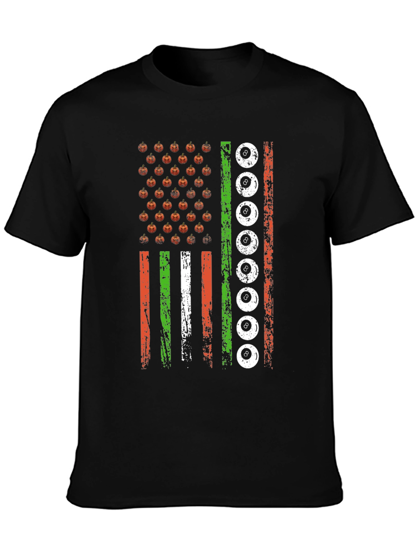 Halloween 8 Ball American Flag T-Shirt