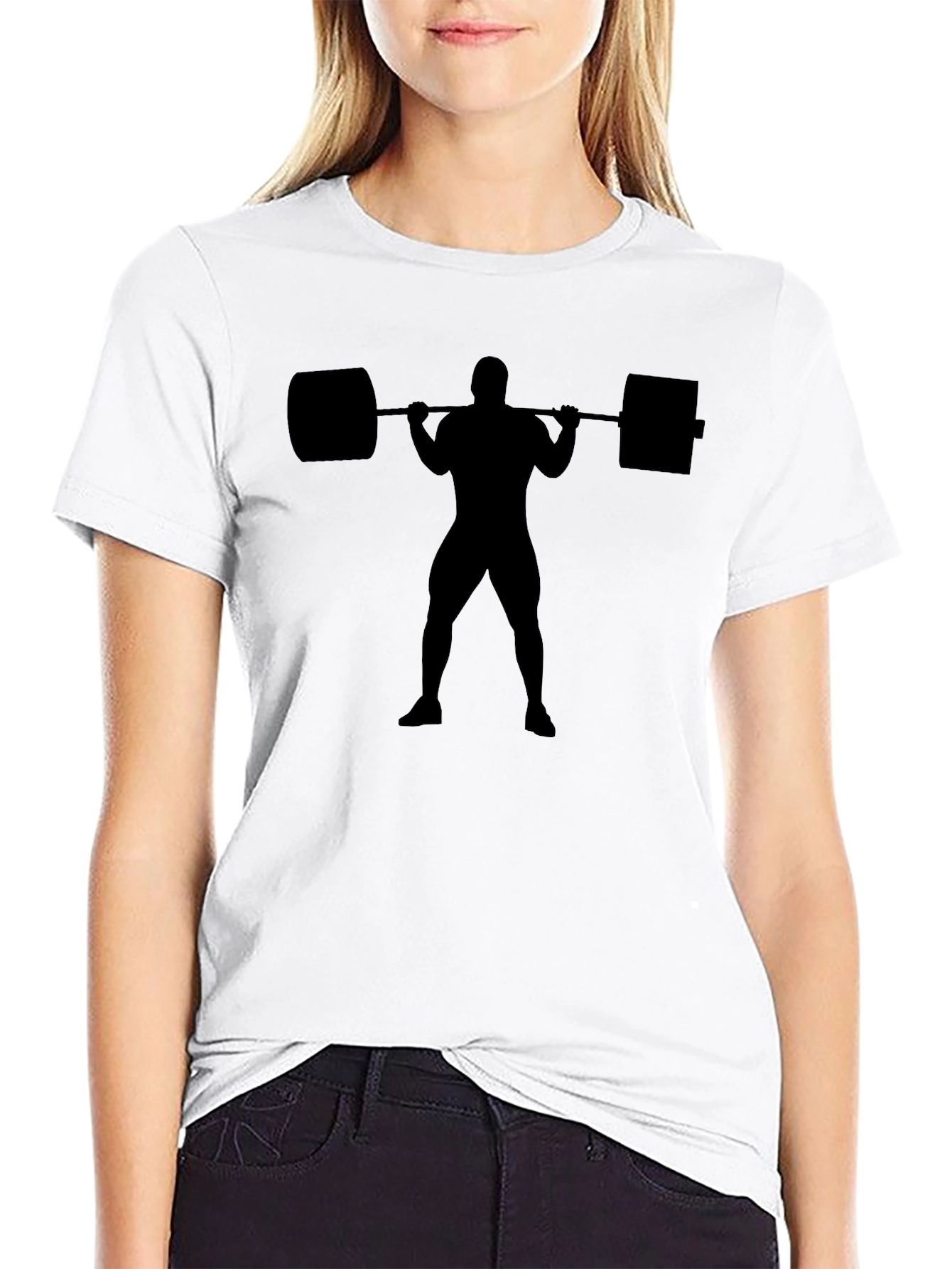 Weightlifting Silhouette Black T-Shirt