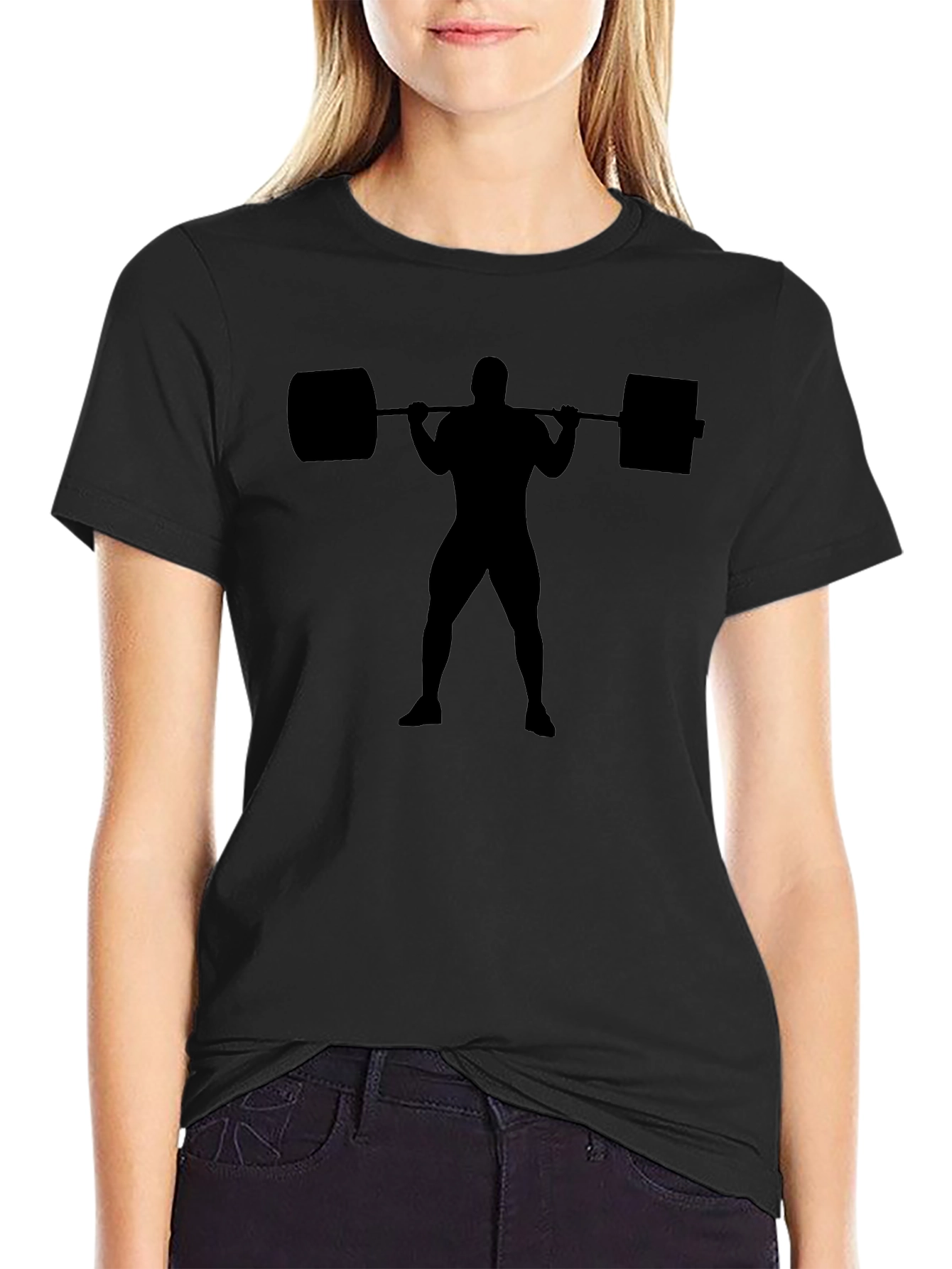 Weightlifting Silhouette Black T-Shirt