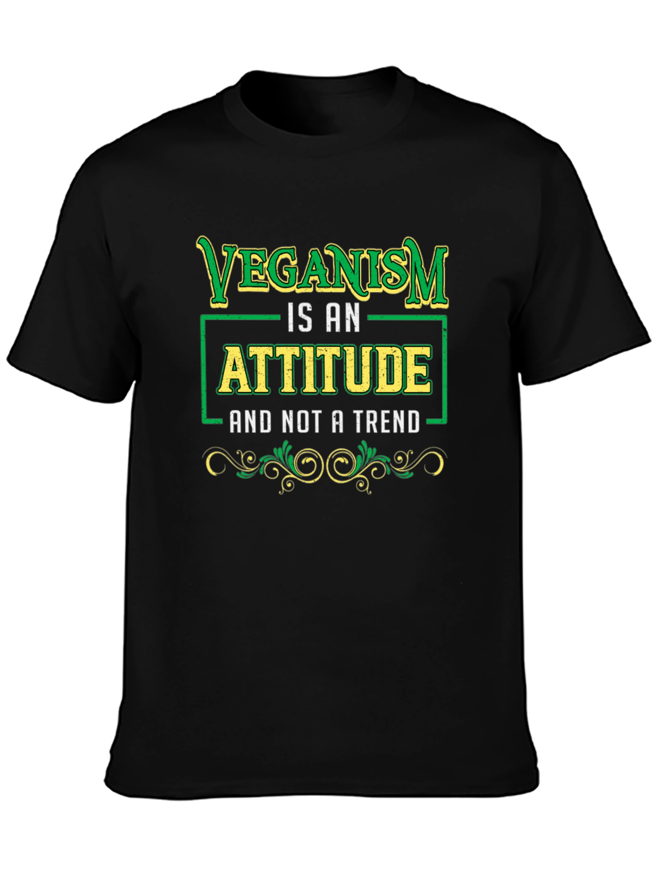 Veganism Attitude Black T-Shirt