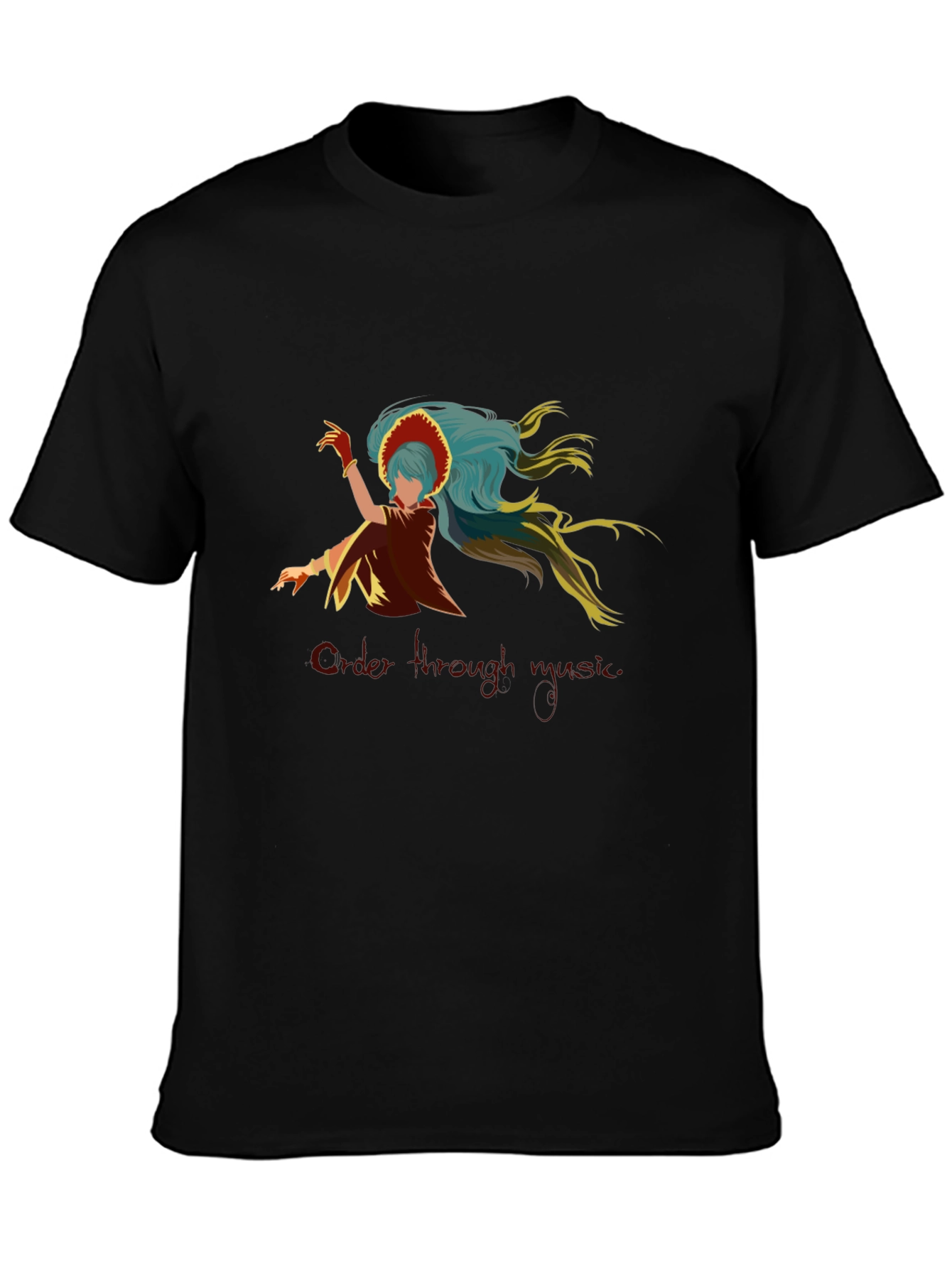 Unique Graphic Print Tee - Black