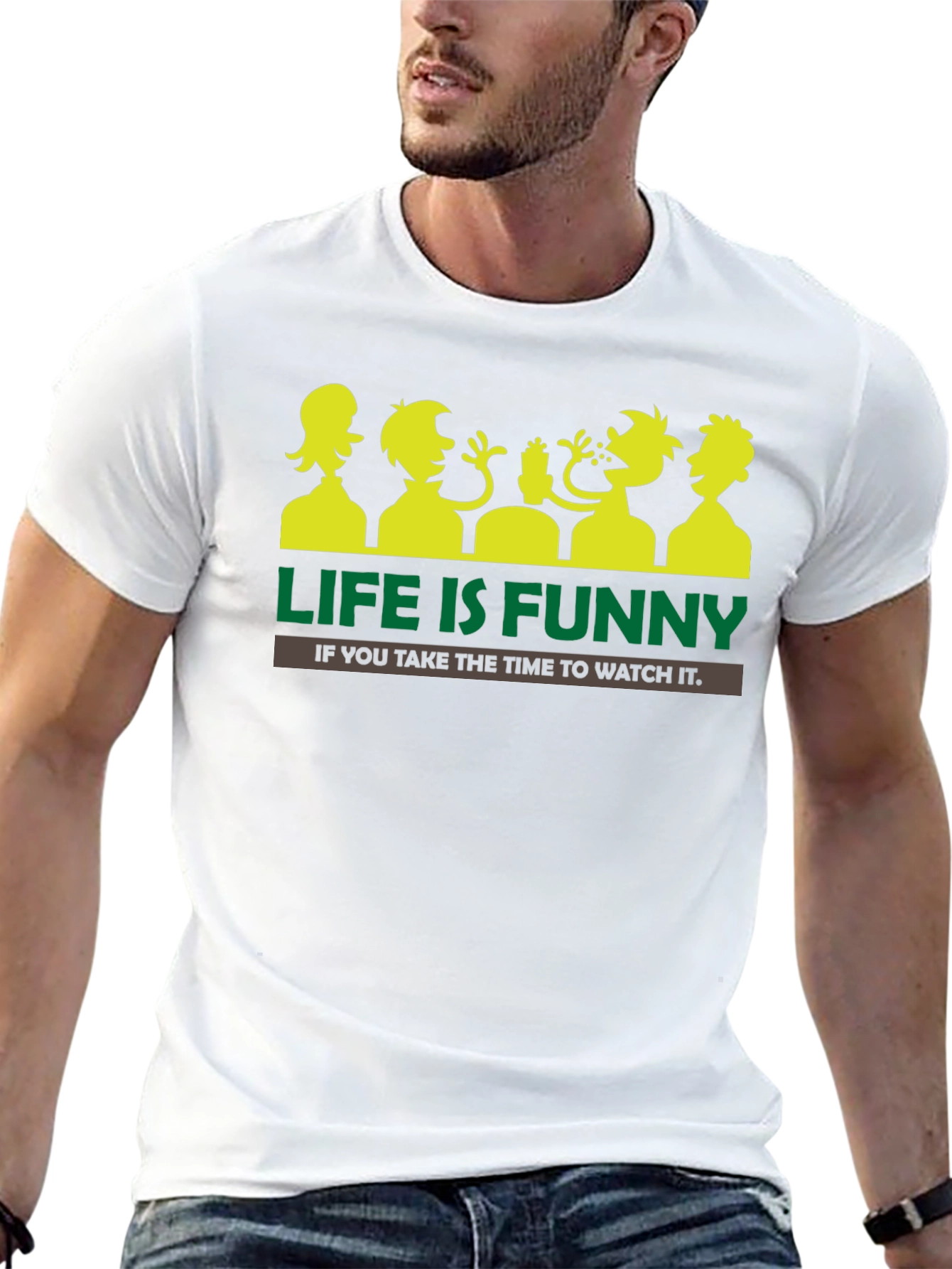 Life is Funny Graphic T-Shirt - Black Crew Neck