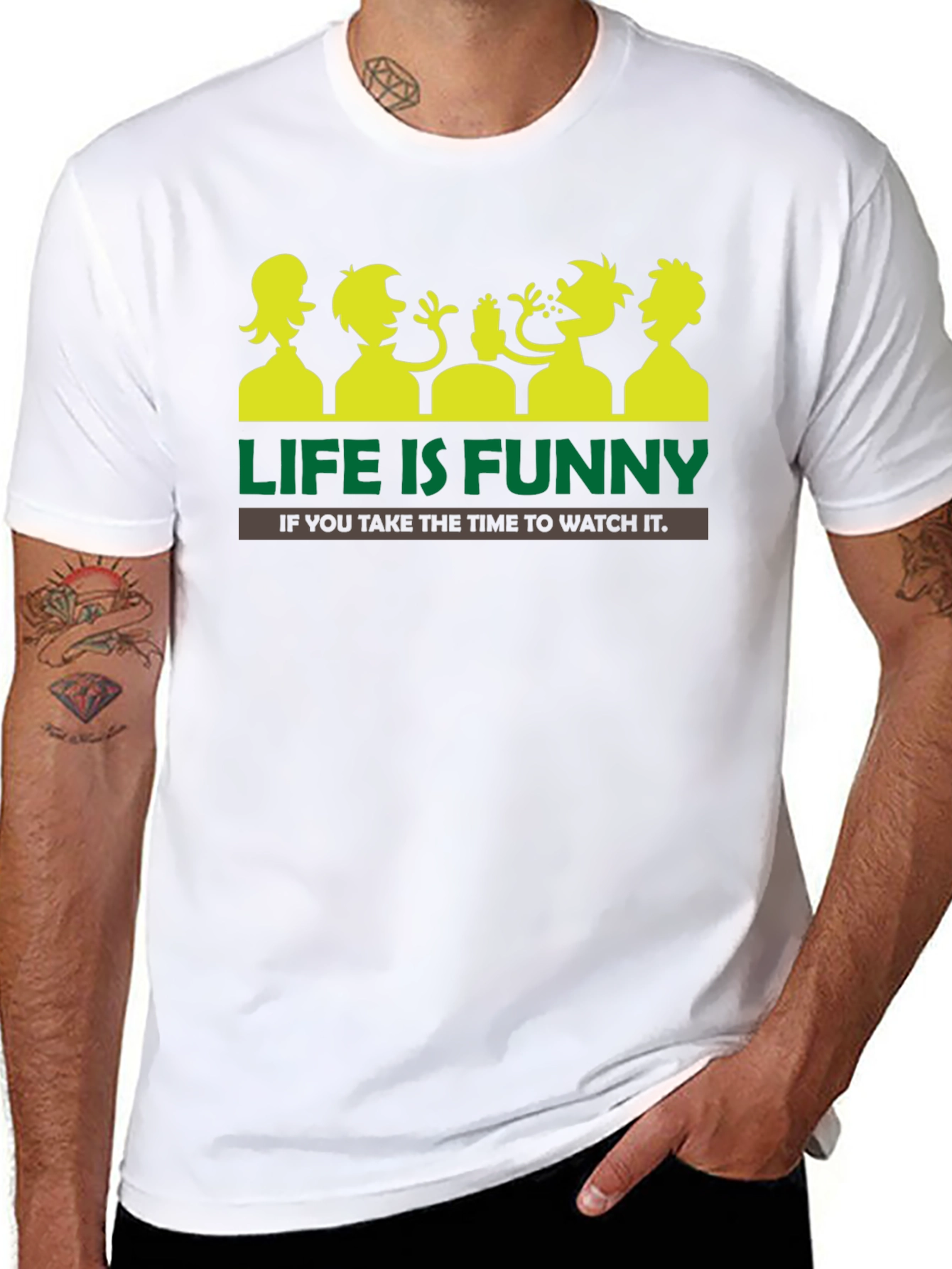 Life is Funny Graphic T-Shirt - Black Crew Neck