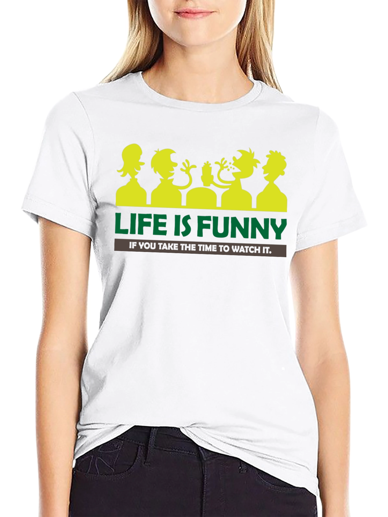 Life is Funny Graphic T-Shirt - Black Crew Neck