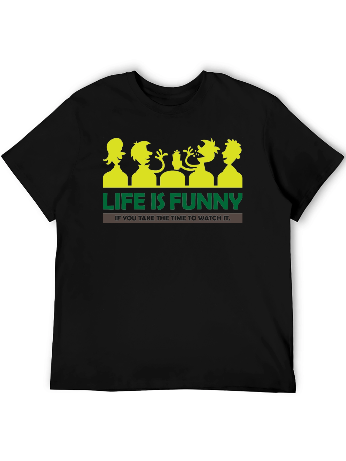 Life is Funny Graphic T-Shirt - Black Crew Neck