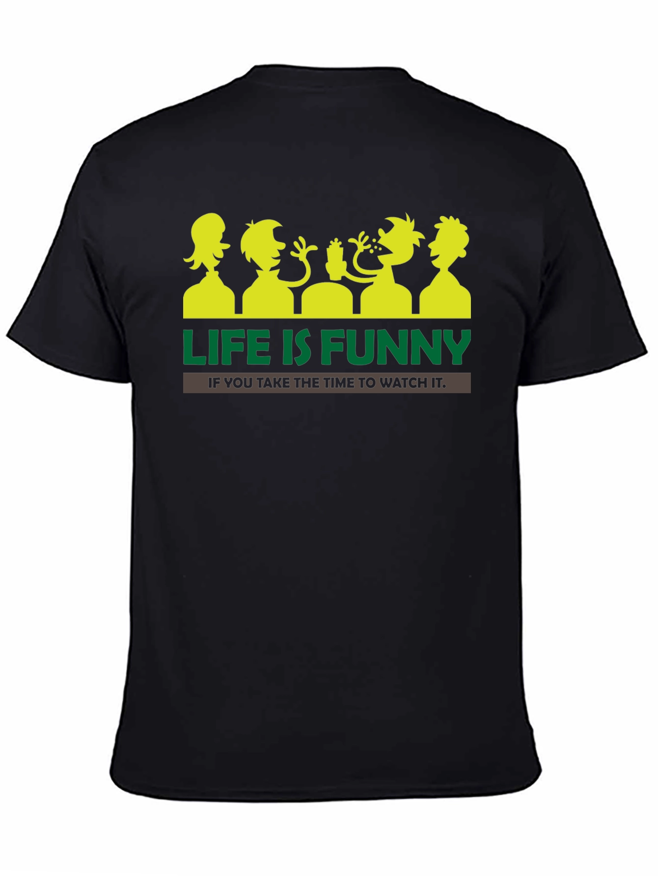 Life is Funny Graphic T-Shirt - Black Crew Neck