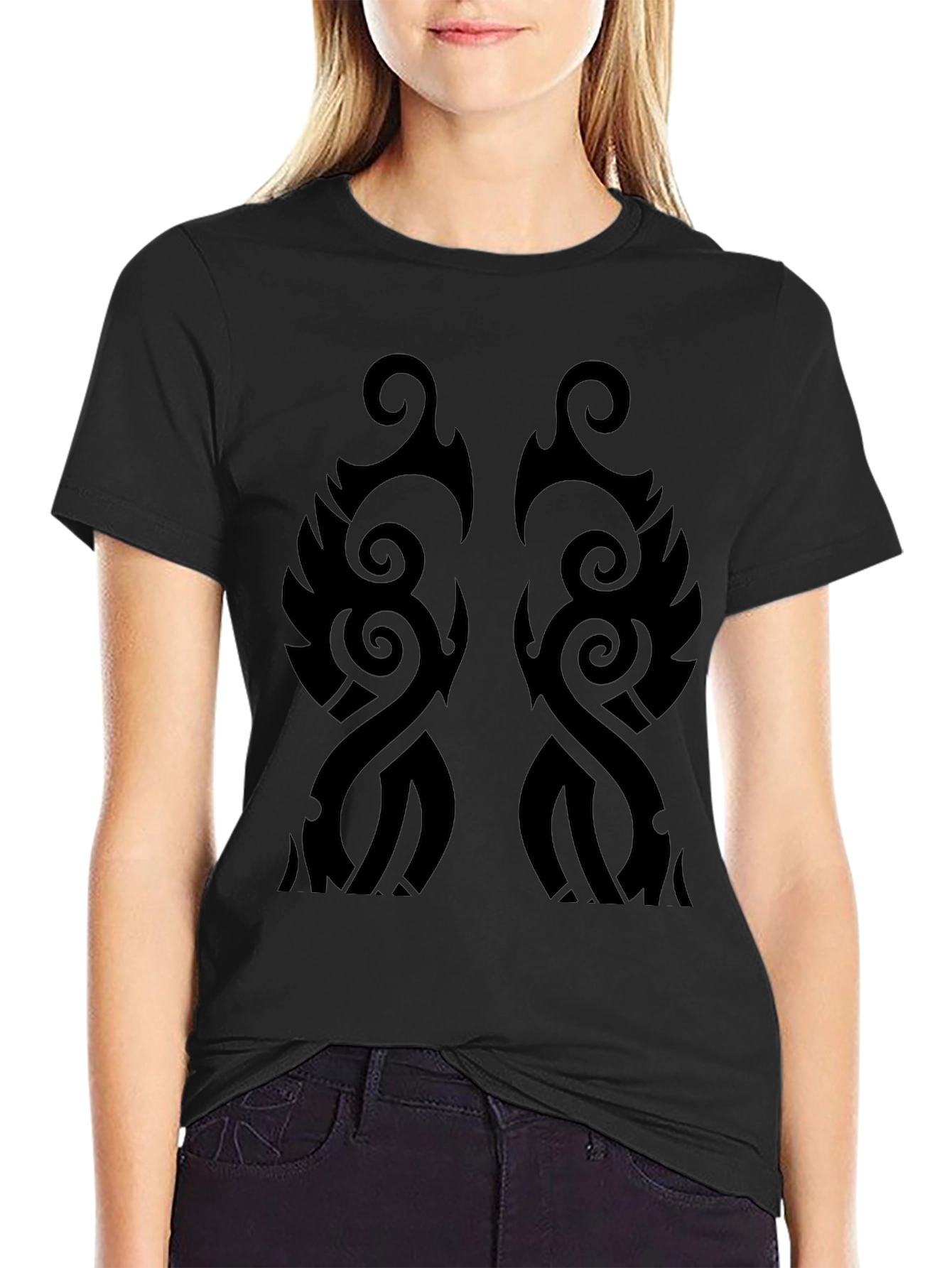 Tribal Pattern Black T-Shirt - Stylish Graphic Tee