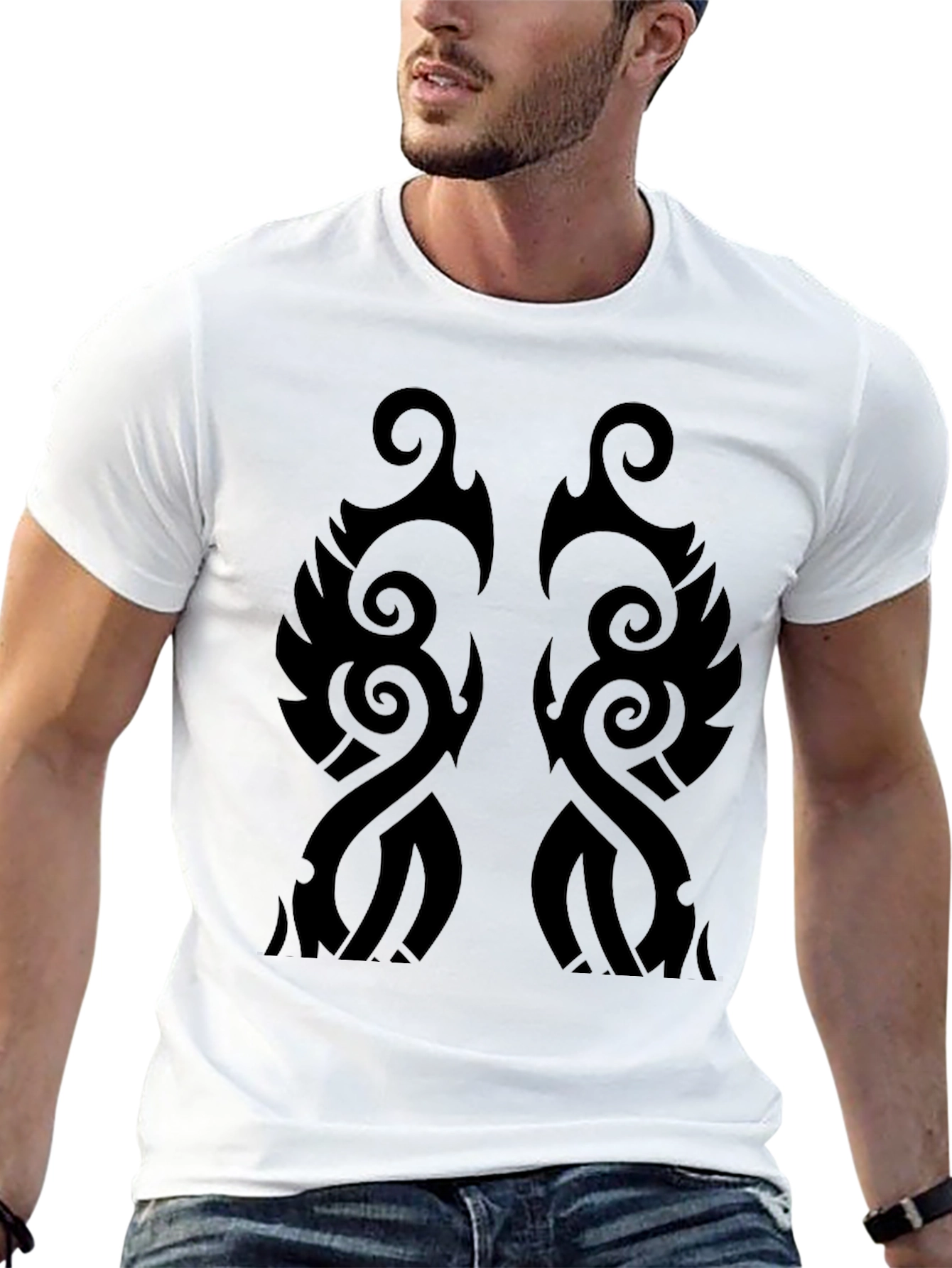 Tribal Pattern Black T-Shirt - Stylish Graphic Tee