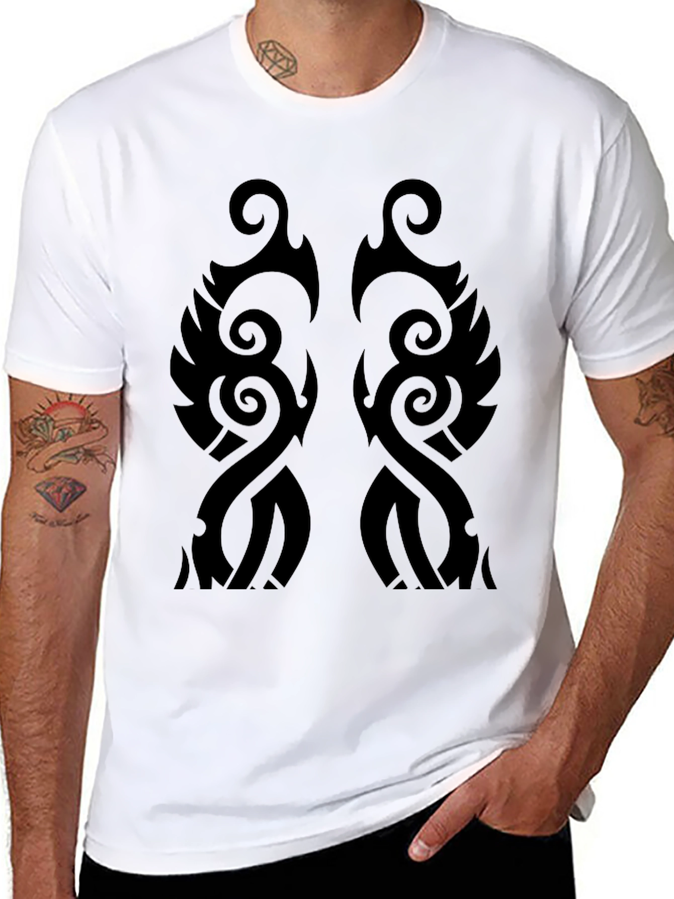 Tribal Pattern Black T-Shirt - Stylish Graphic Tee