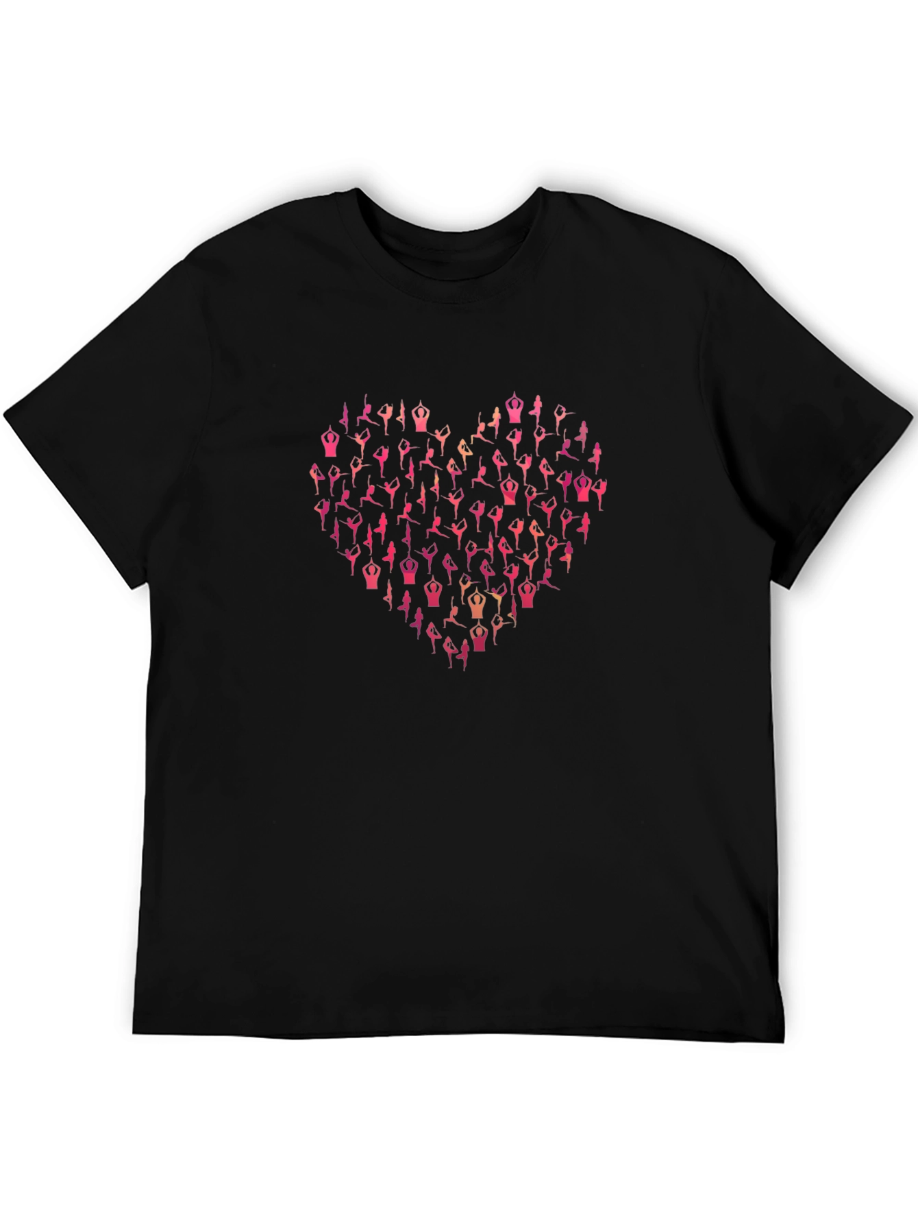 Yoga Heart Graphic Tee - Black Unisex T-Shirt