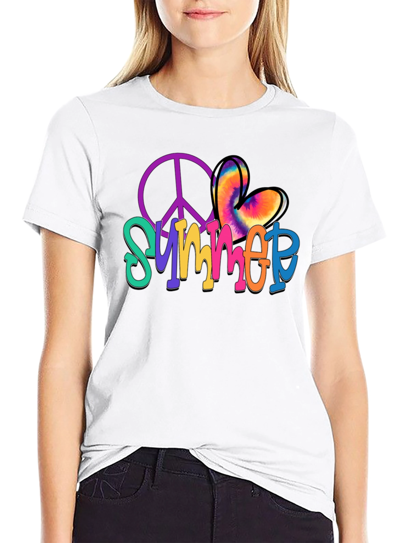 Summer Peace Sign Heart T-Shirt