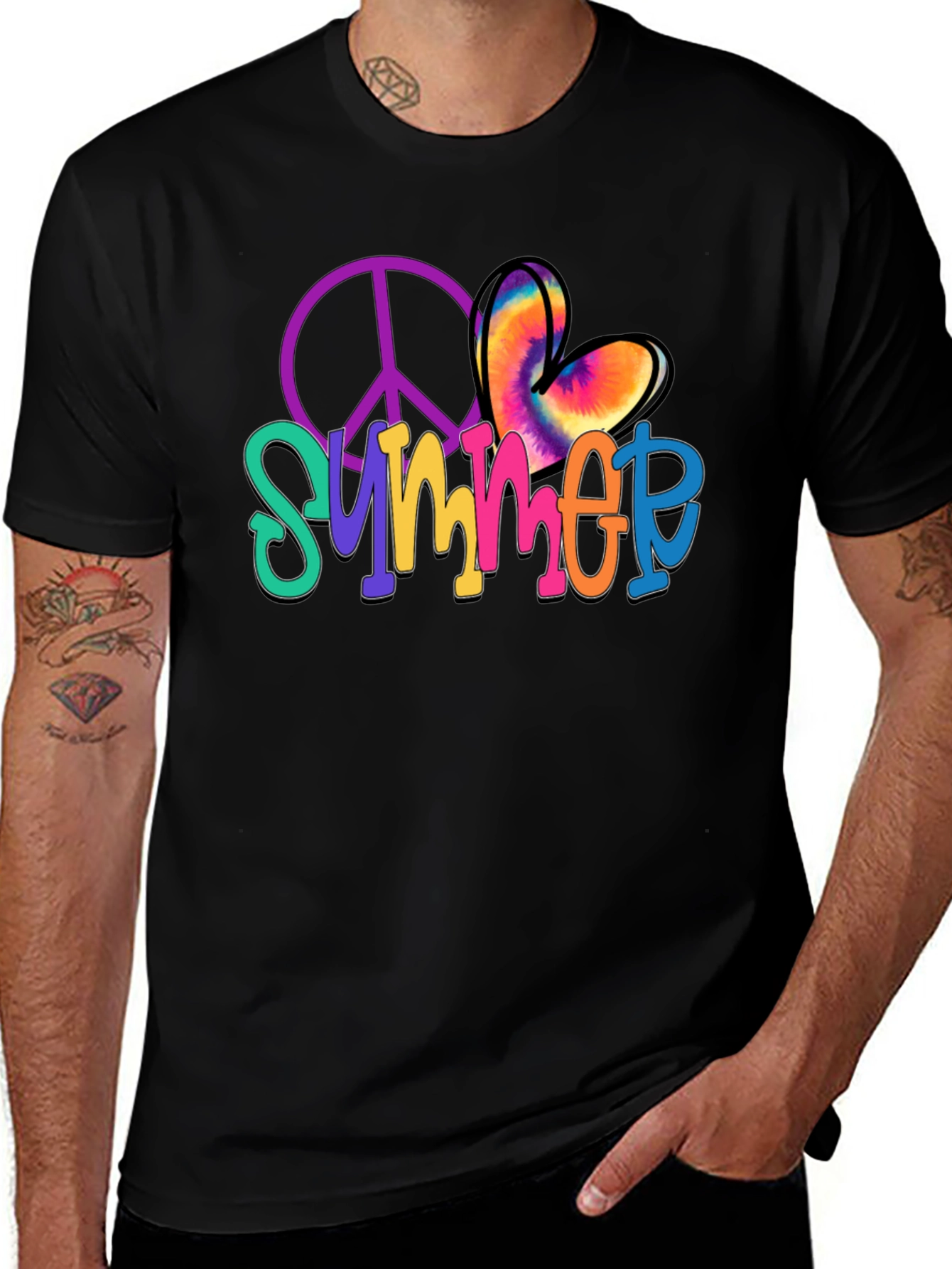 Summer Peace Sign Heart T-Shirt