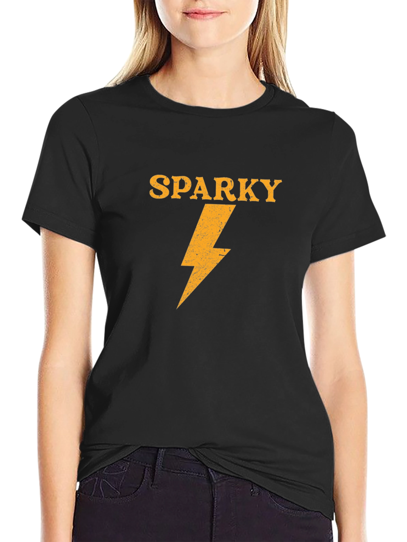 Sparky Lightning Bolt Graphic Tee - Black T-Shirt