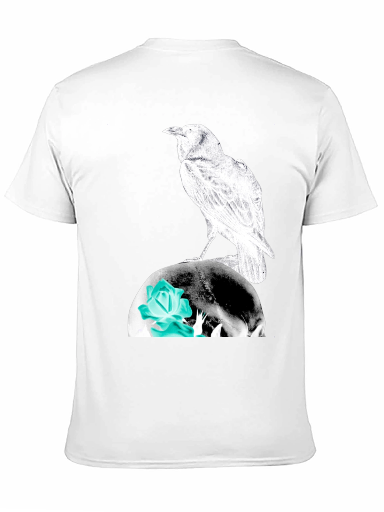 Raven Skull Graphic Tee - Mens Black T-Shirt