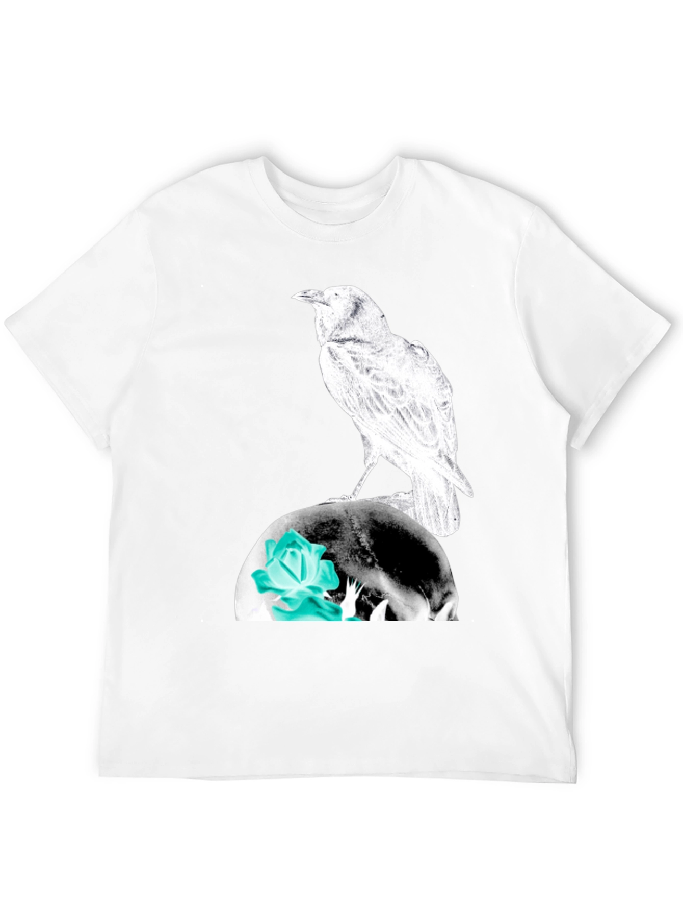 Raven Skull Graphic Tee - Mens Black T-Shirt