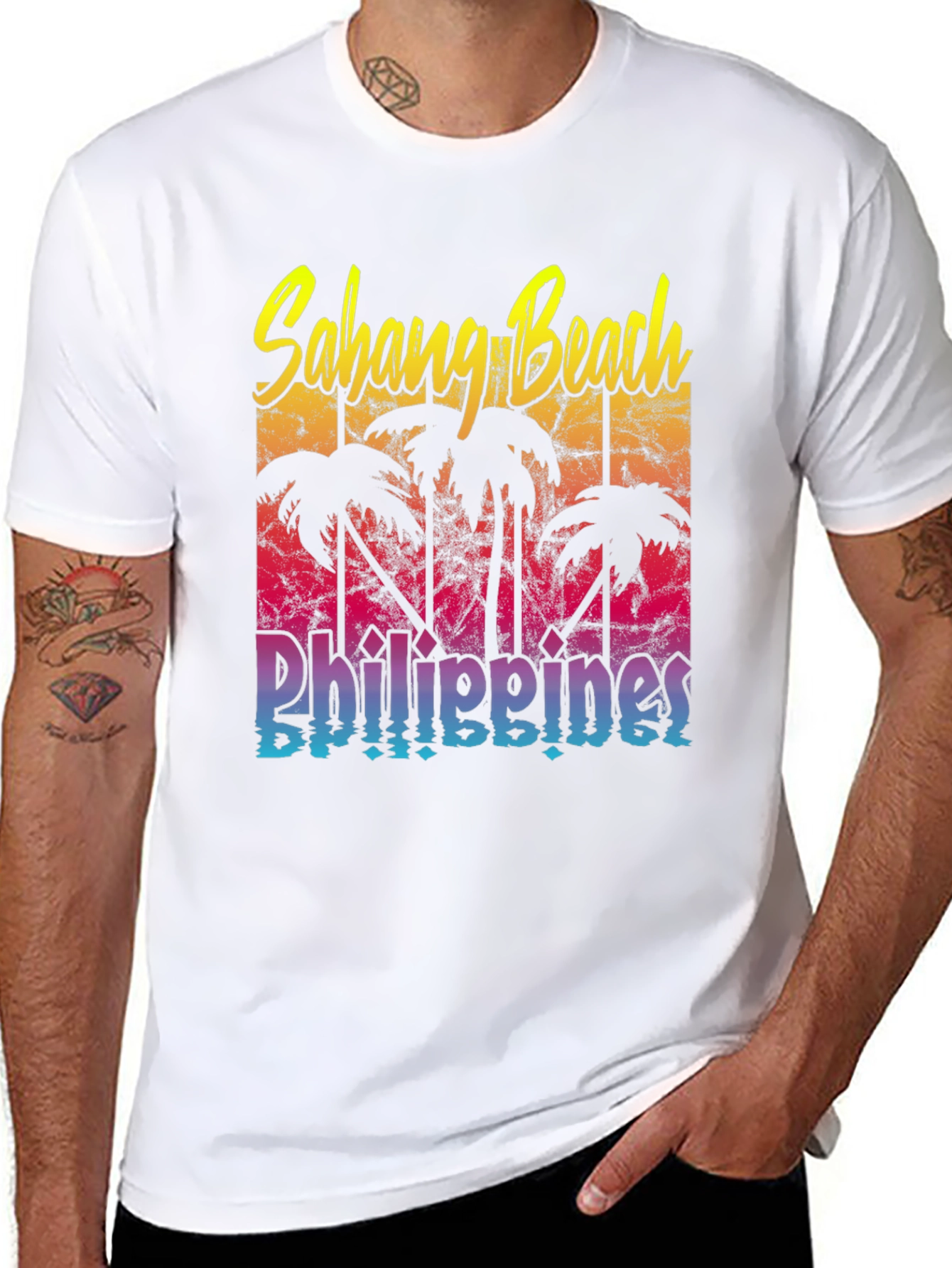 Sahang Beach Philippines Black T-Shirt