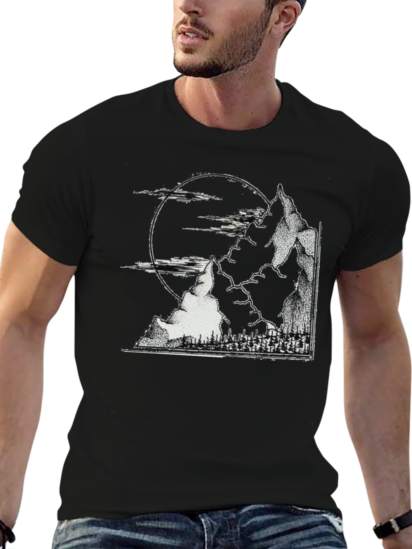 Mountainscape Graphic Tee - Black