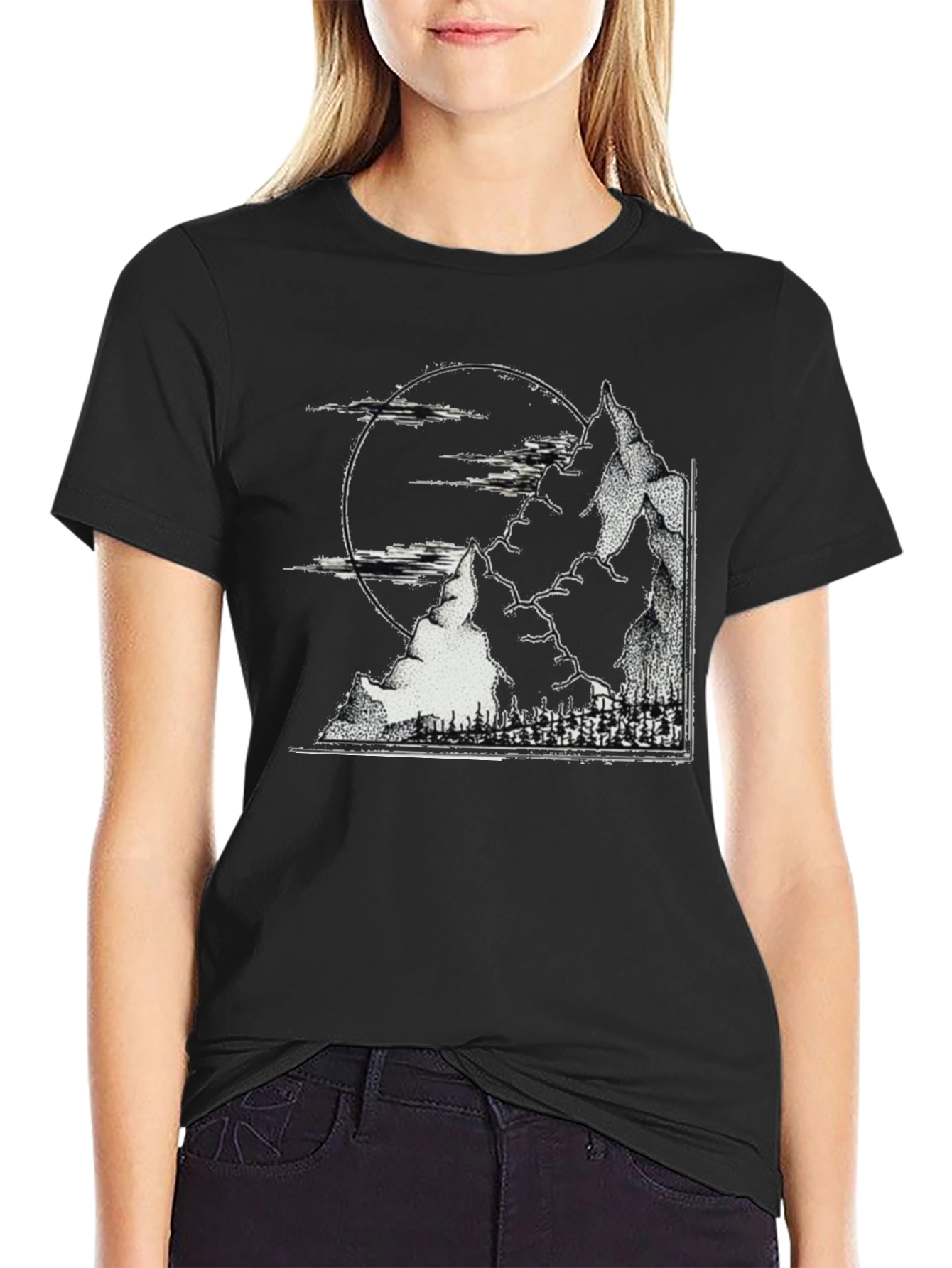 Mountainscape Graphic Tee - Black