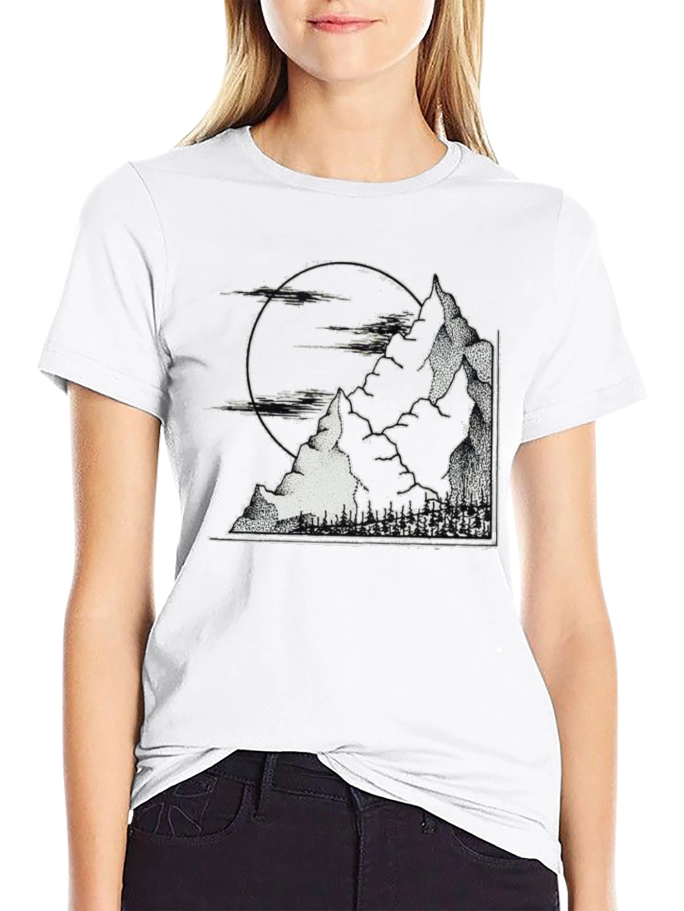 Mountainscape Graphic Tee - Black