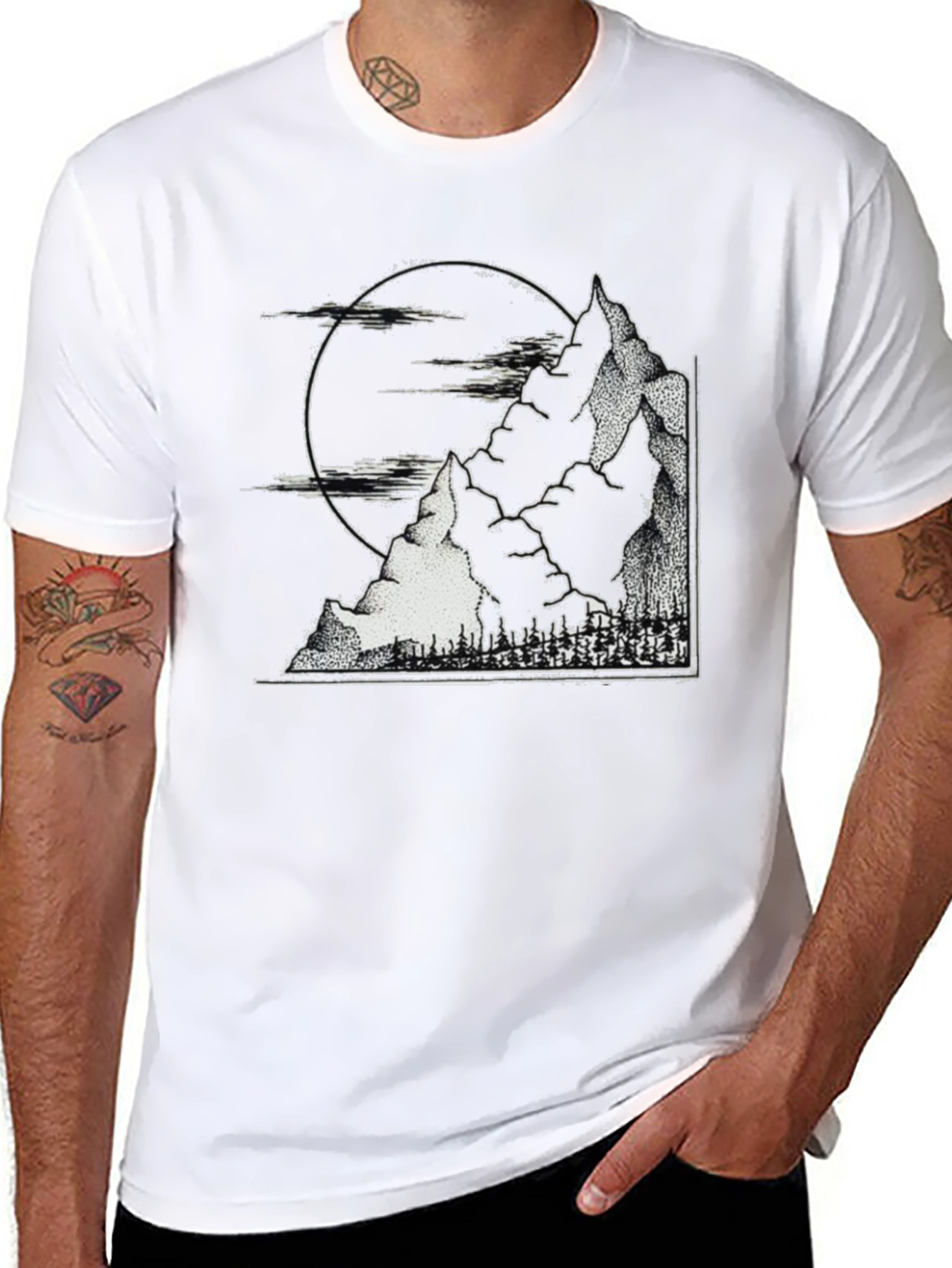 Mountainscape Graphic Tee - Black