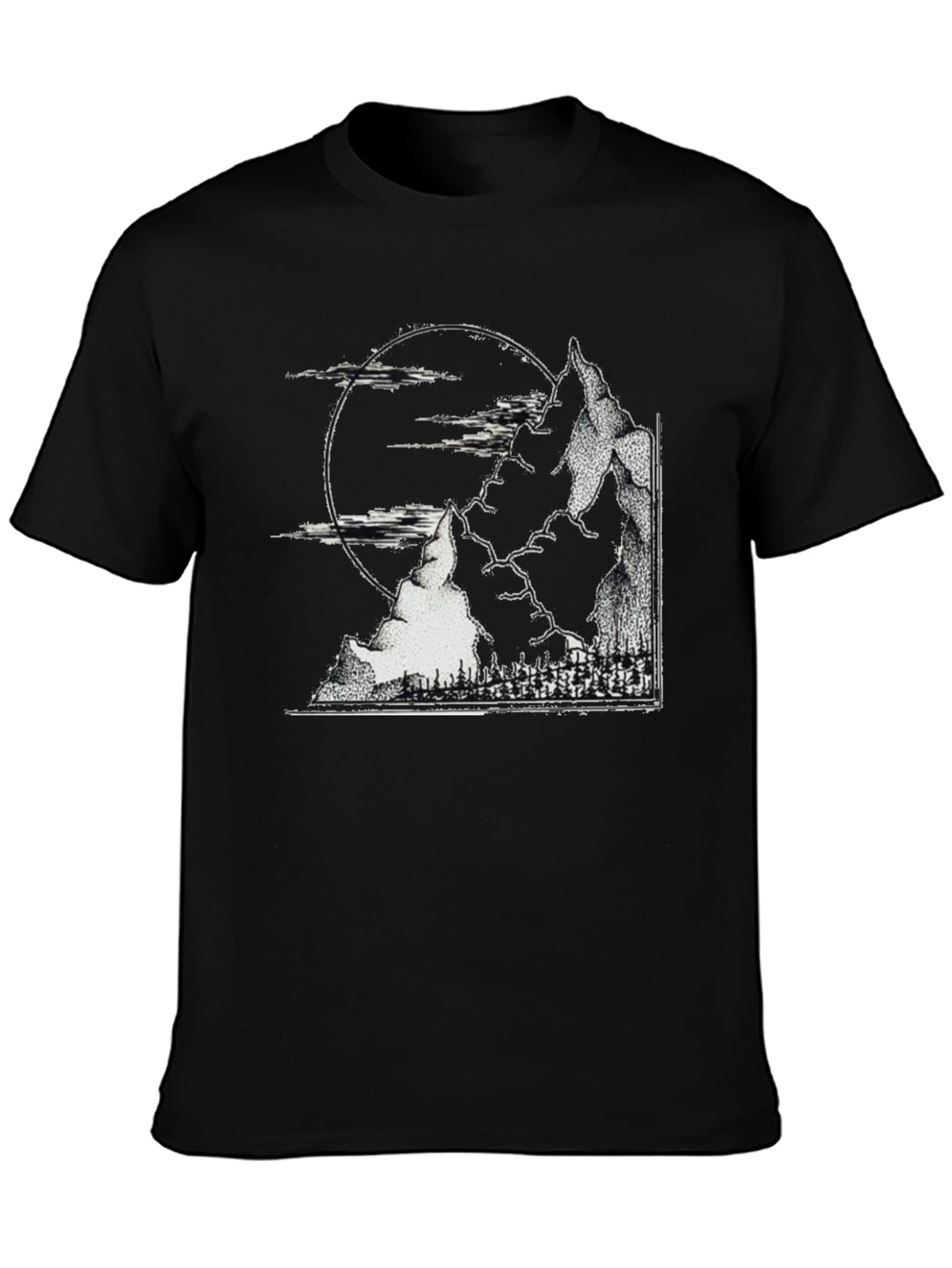 Mountainscape Graphic Tee - Black