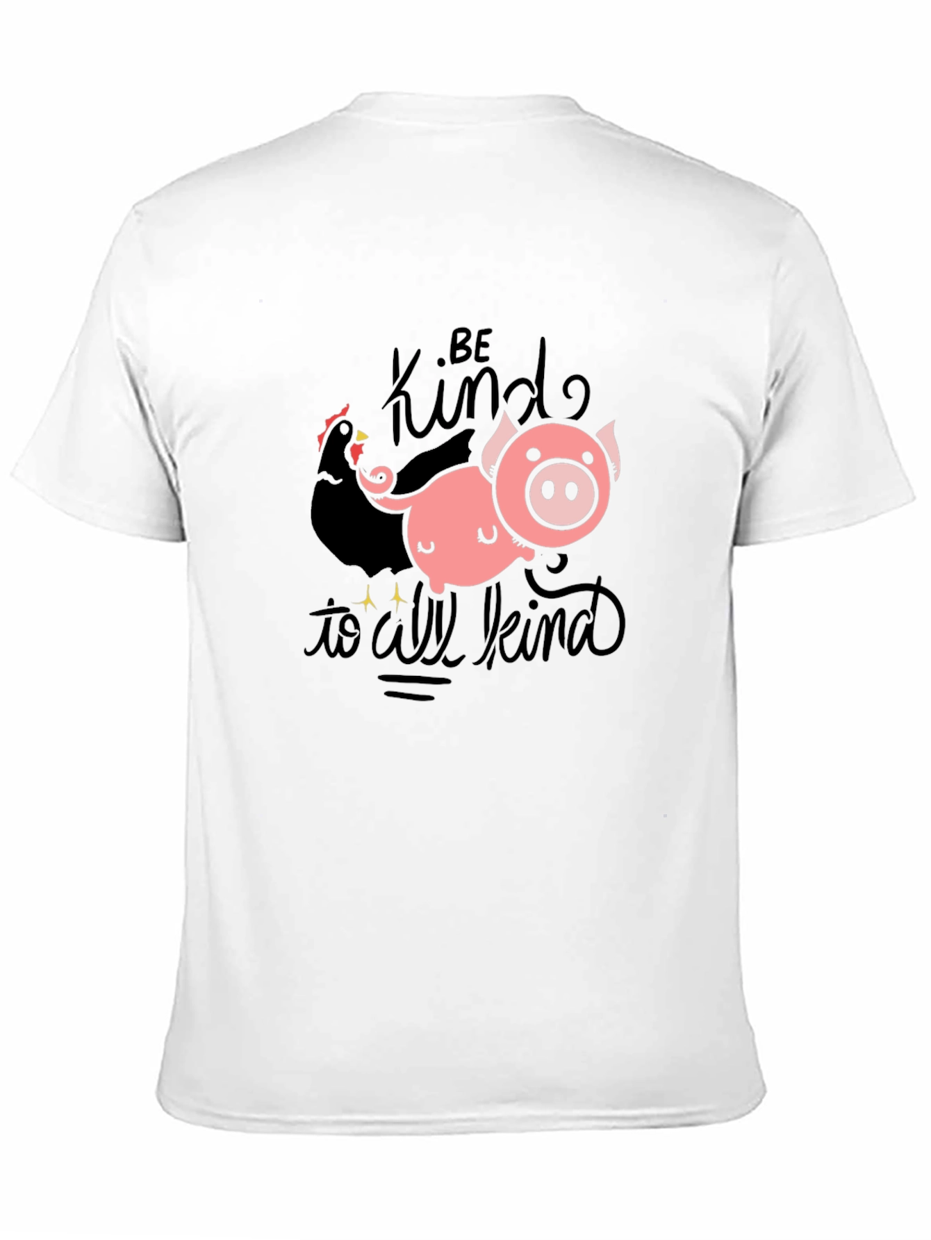 Be Kind T-Shirt with Pig & Chicken Graphic