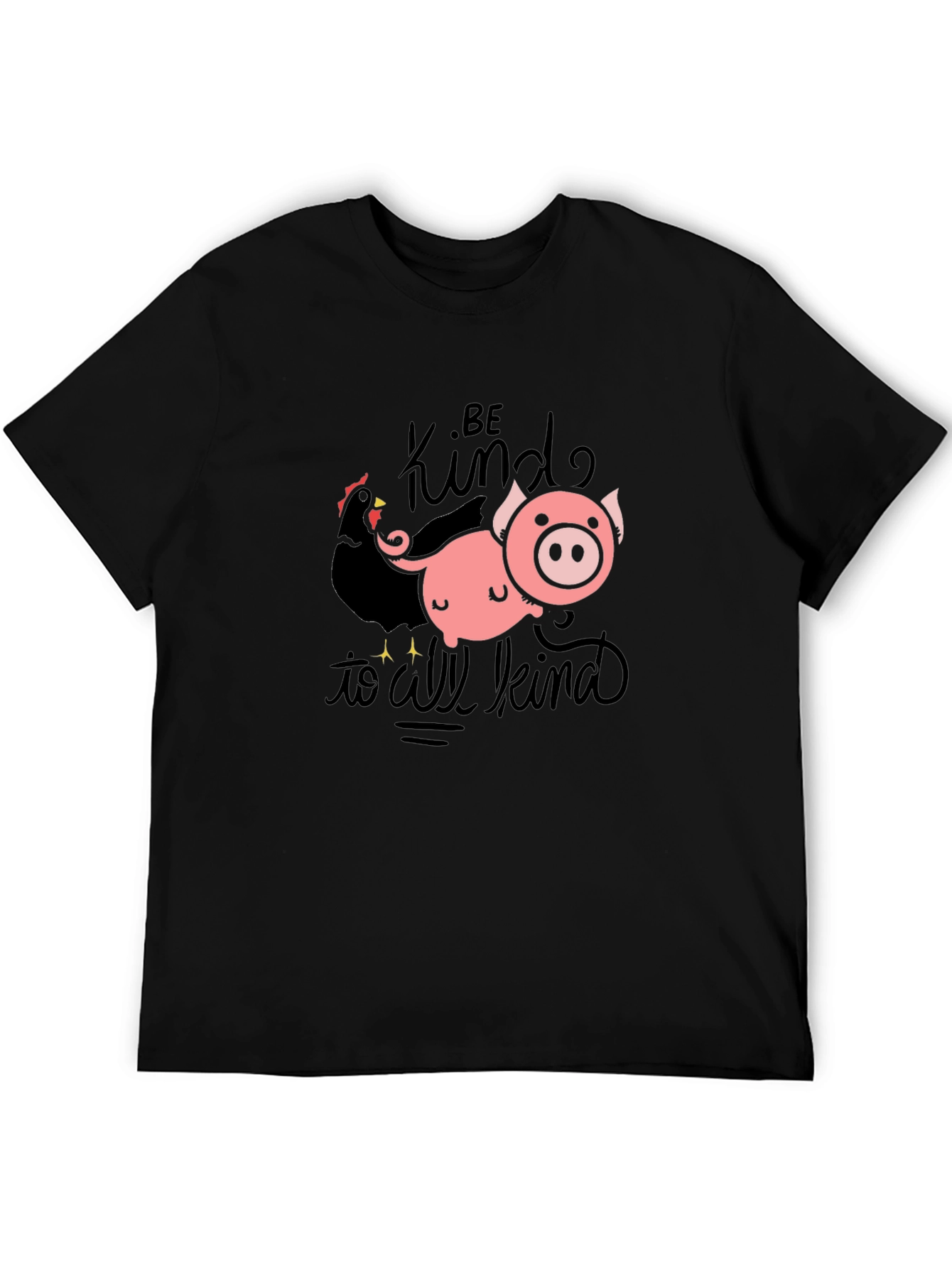Be Kind T-Shirt with Pig & Chicken Graphic