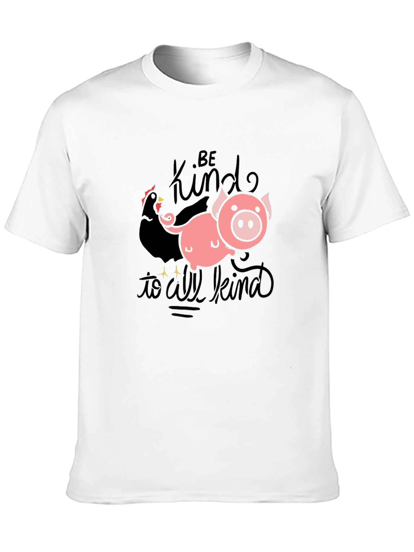 Be Kind T-Shirt with Pig & Chicken Graphic