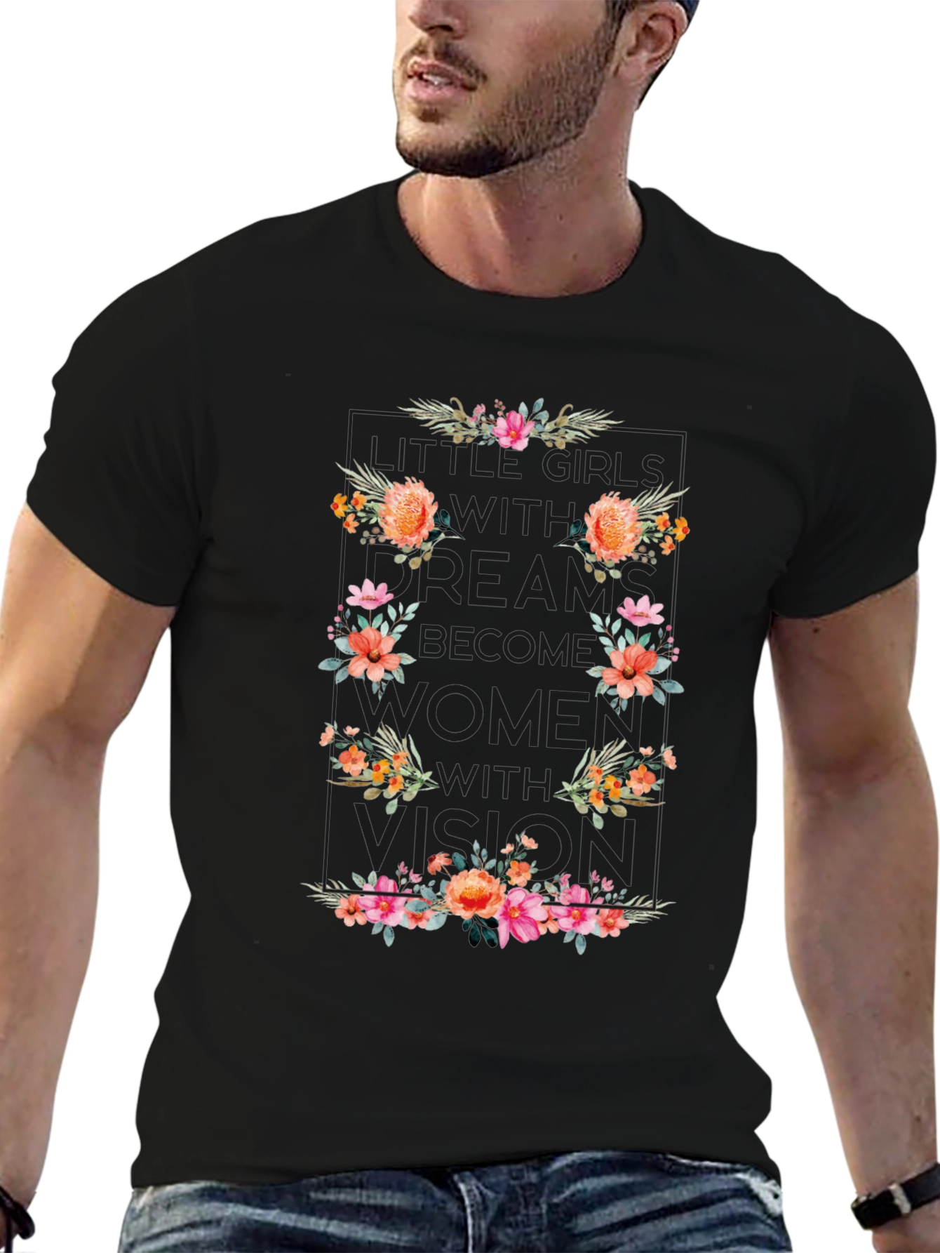 Floral Women Vision T-Shirt - Empowering Design