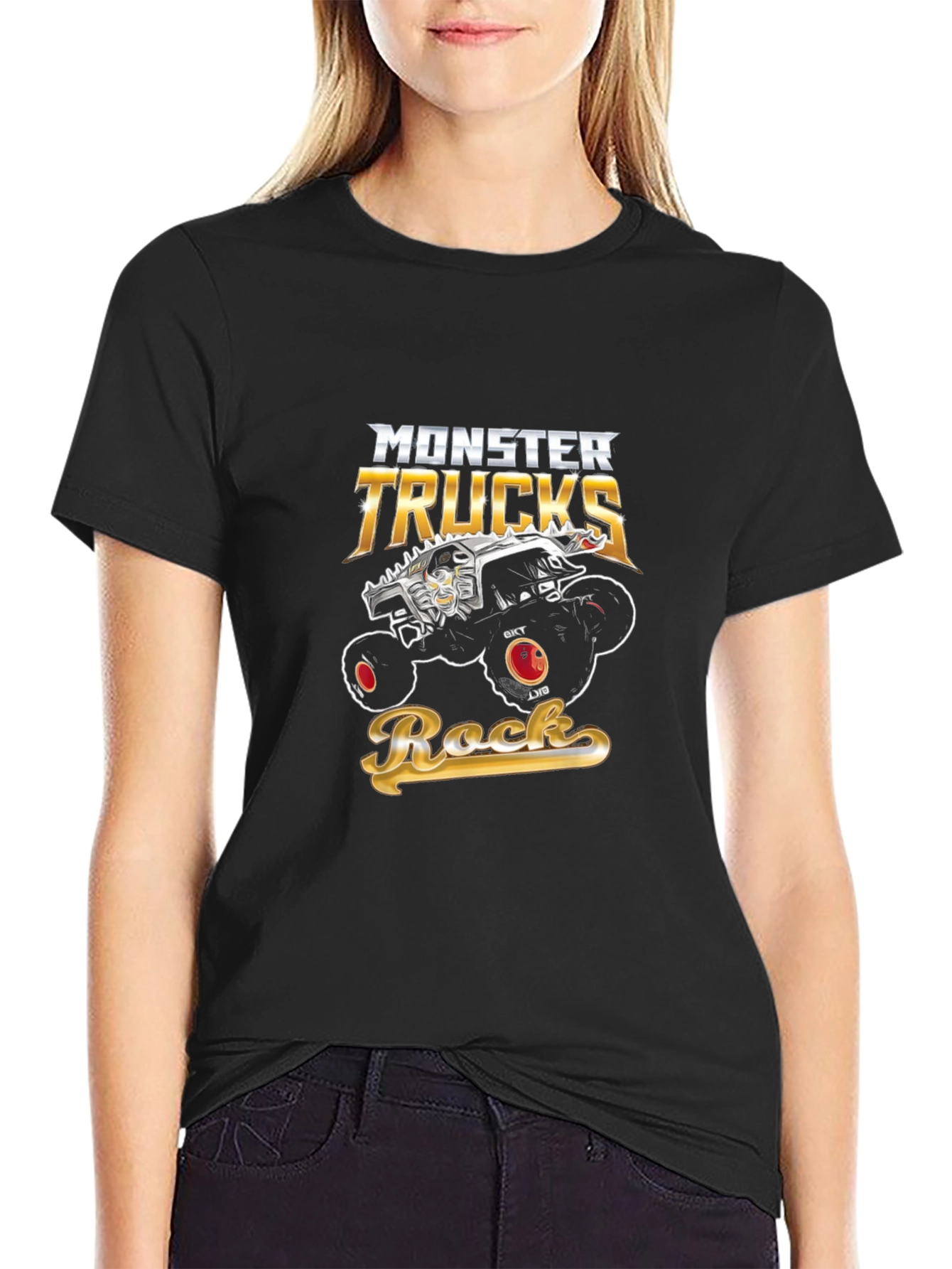 Monster Trucks Rock Graphic Black T-Shirt