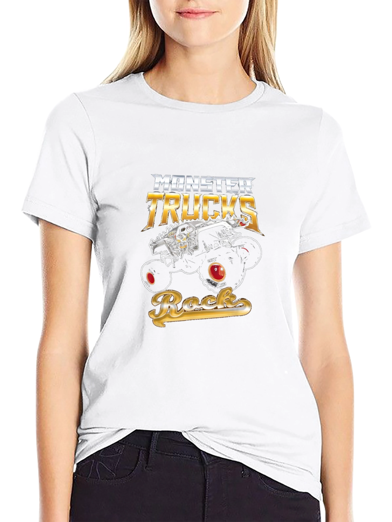 Monster Trucks Rock Graphic Black T-Shirt