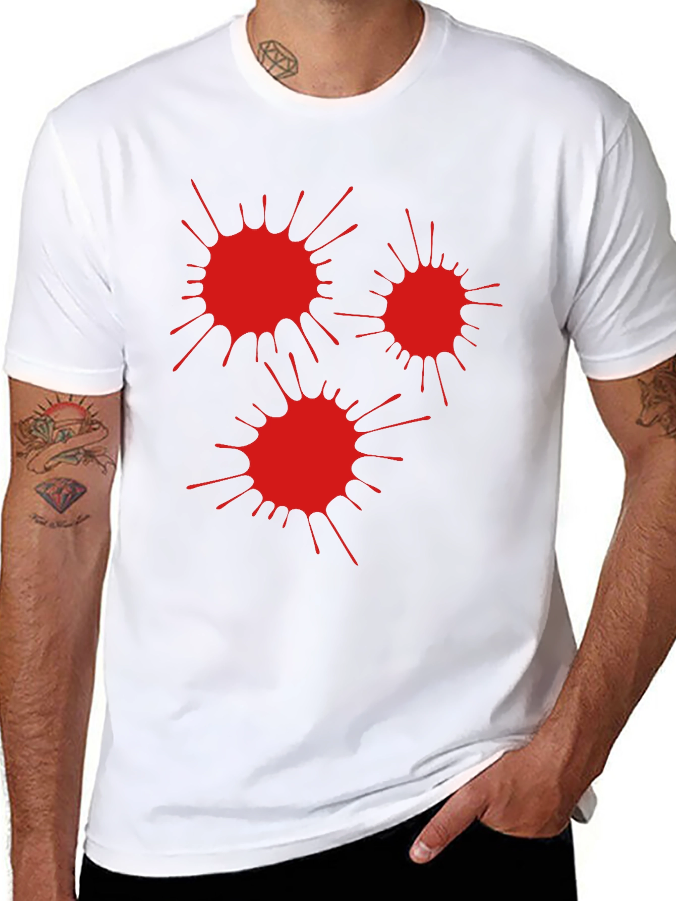 Red Splatter Black T-Shirt