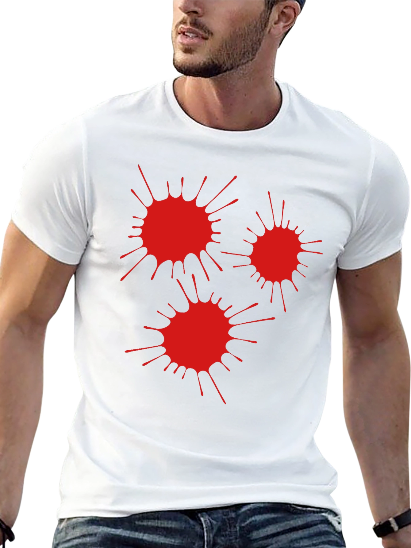 Red Splatter Black T-Shirt