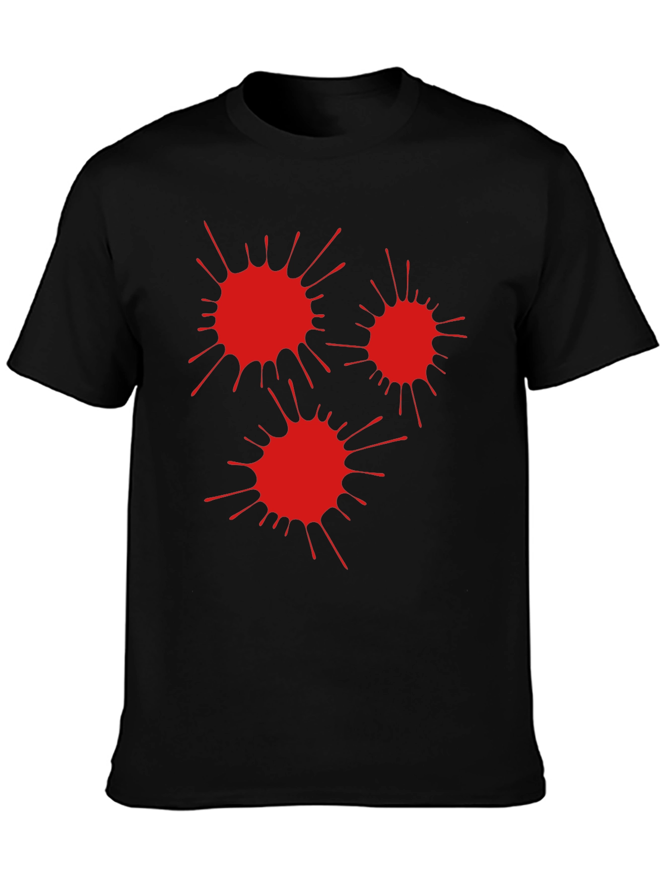 Red Splatter Black T-Shirt