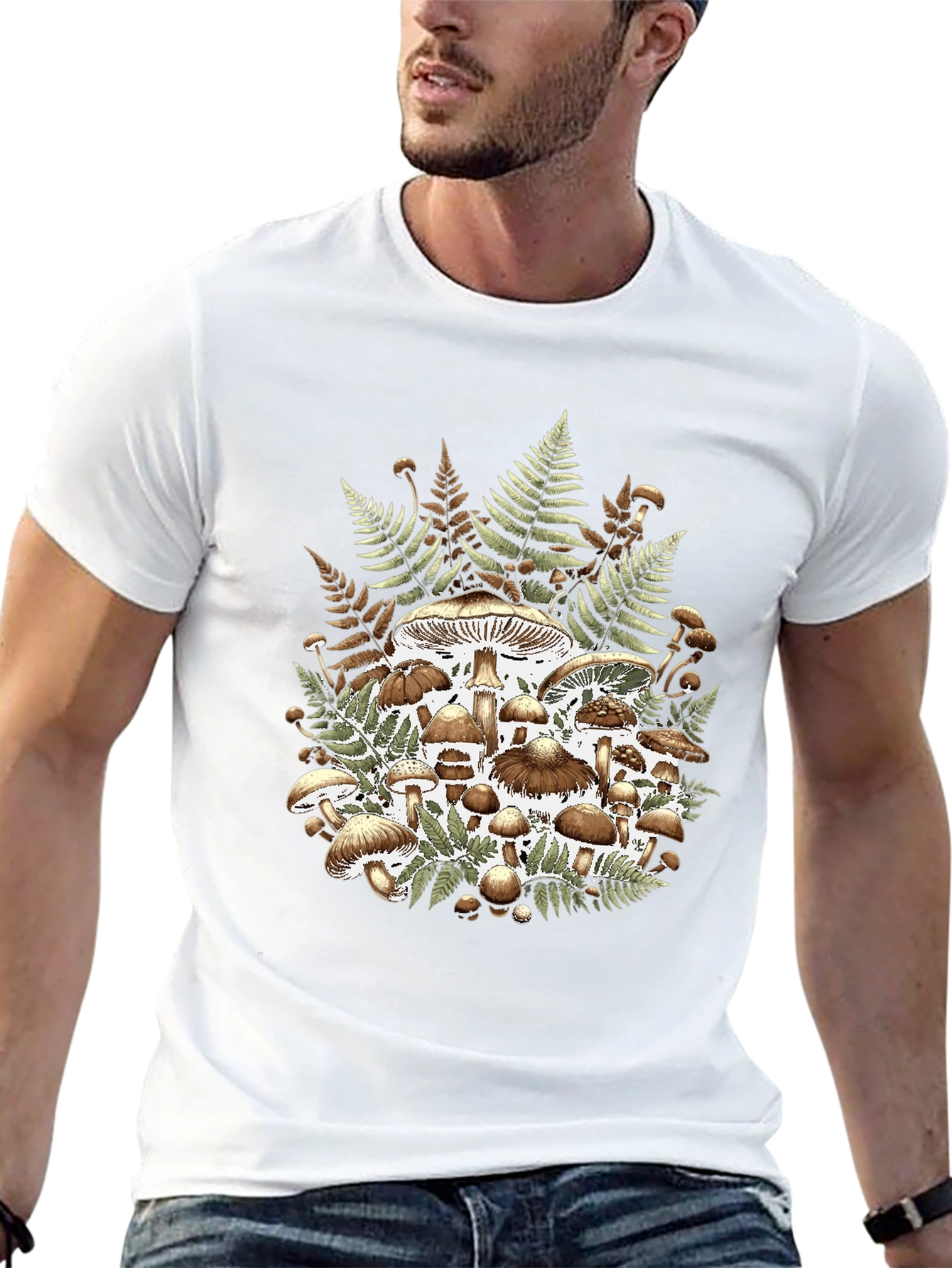 Mushroom Fern Graphic Tee - Nature Lovers Apparel