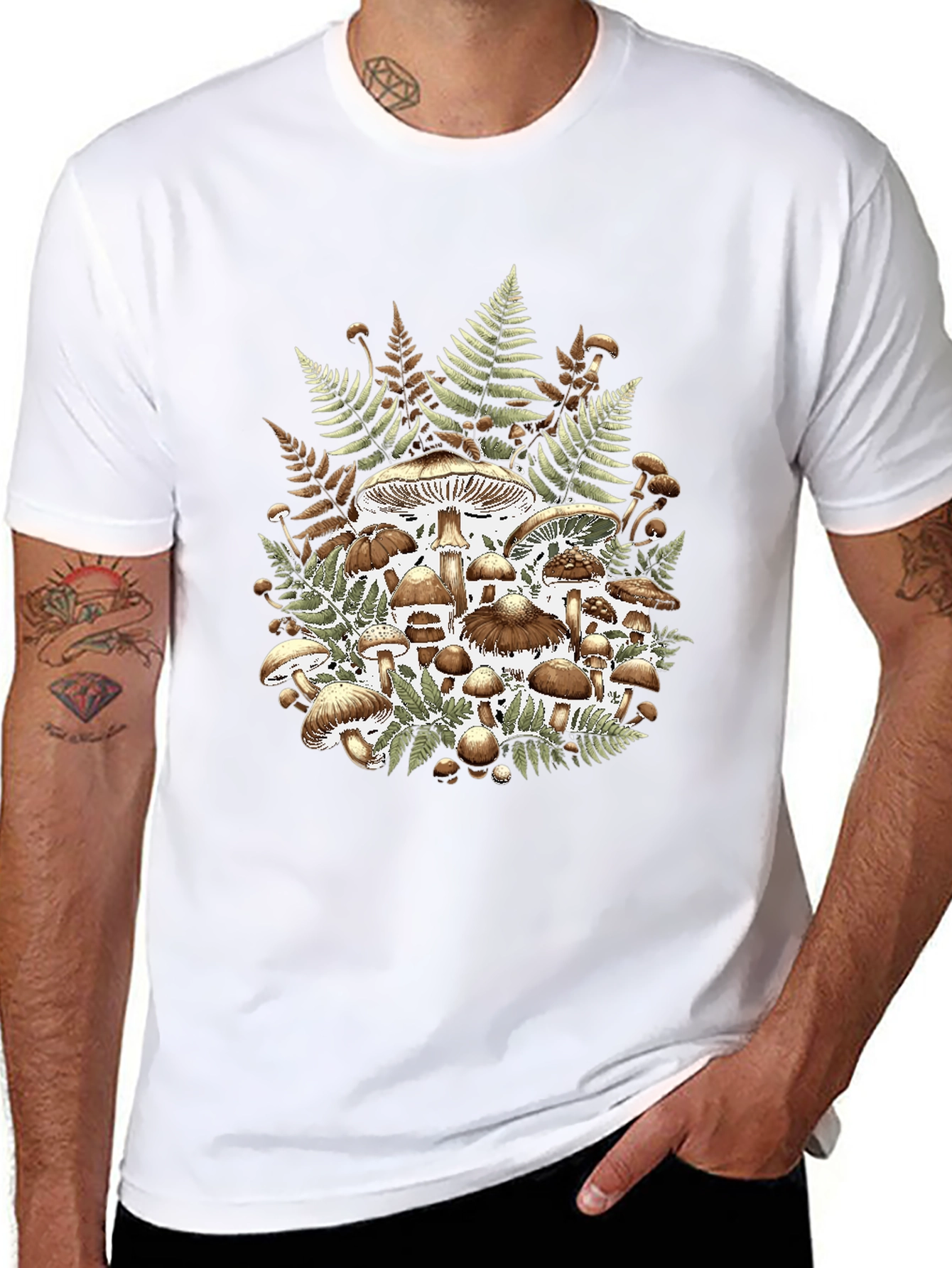 Mushroom Fern Graphic Tee - Nature Lovers Apparel
