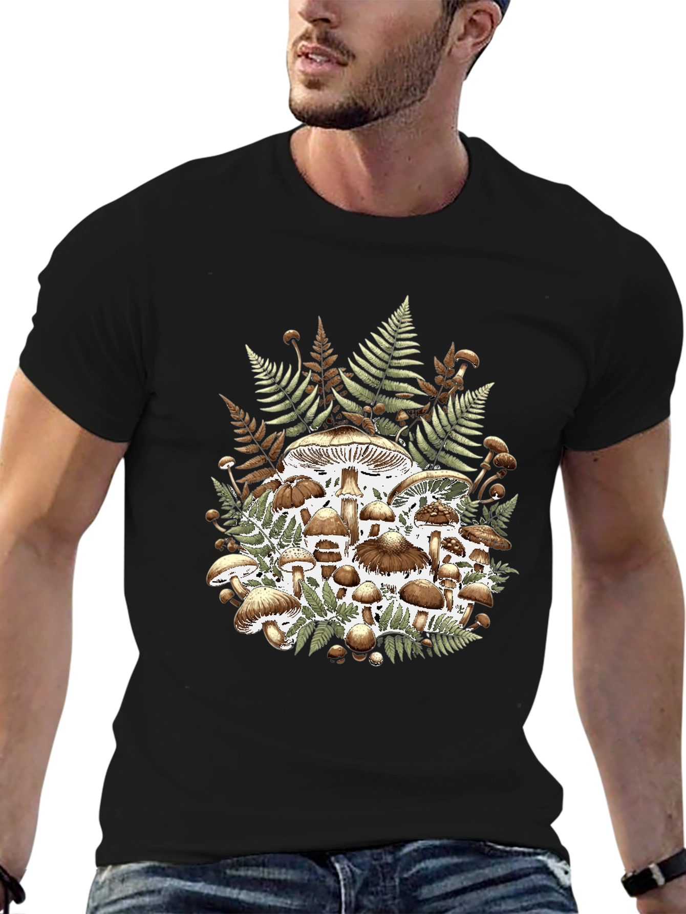 Mushroom Fern Graphic Tee - Nature Lovers Apparel