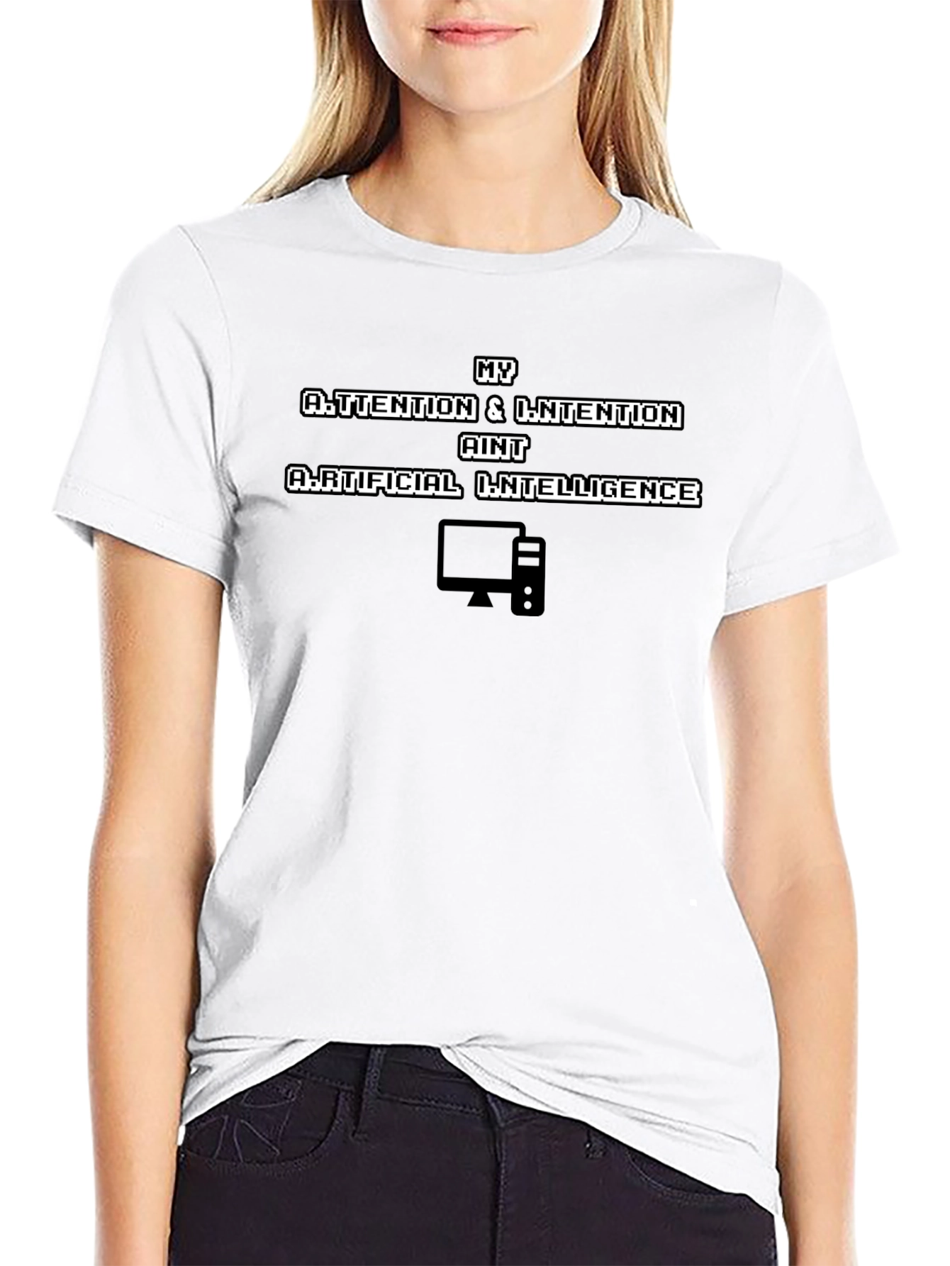 My Attention Aint Artificial Intelligence Black T-Shirt