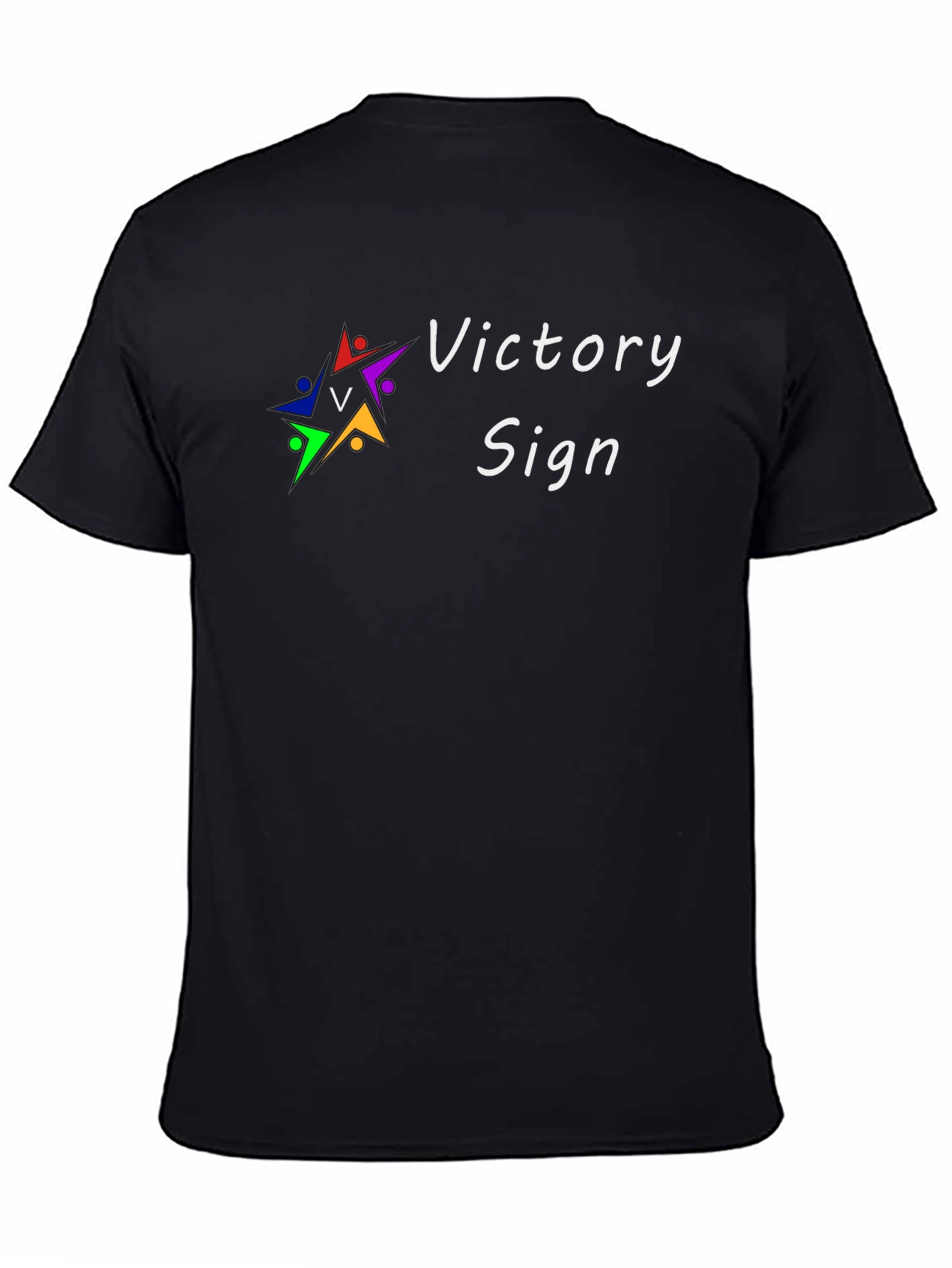 Victory Sign Graphic T-Shirt - Modern Crew Neck