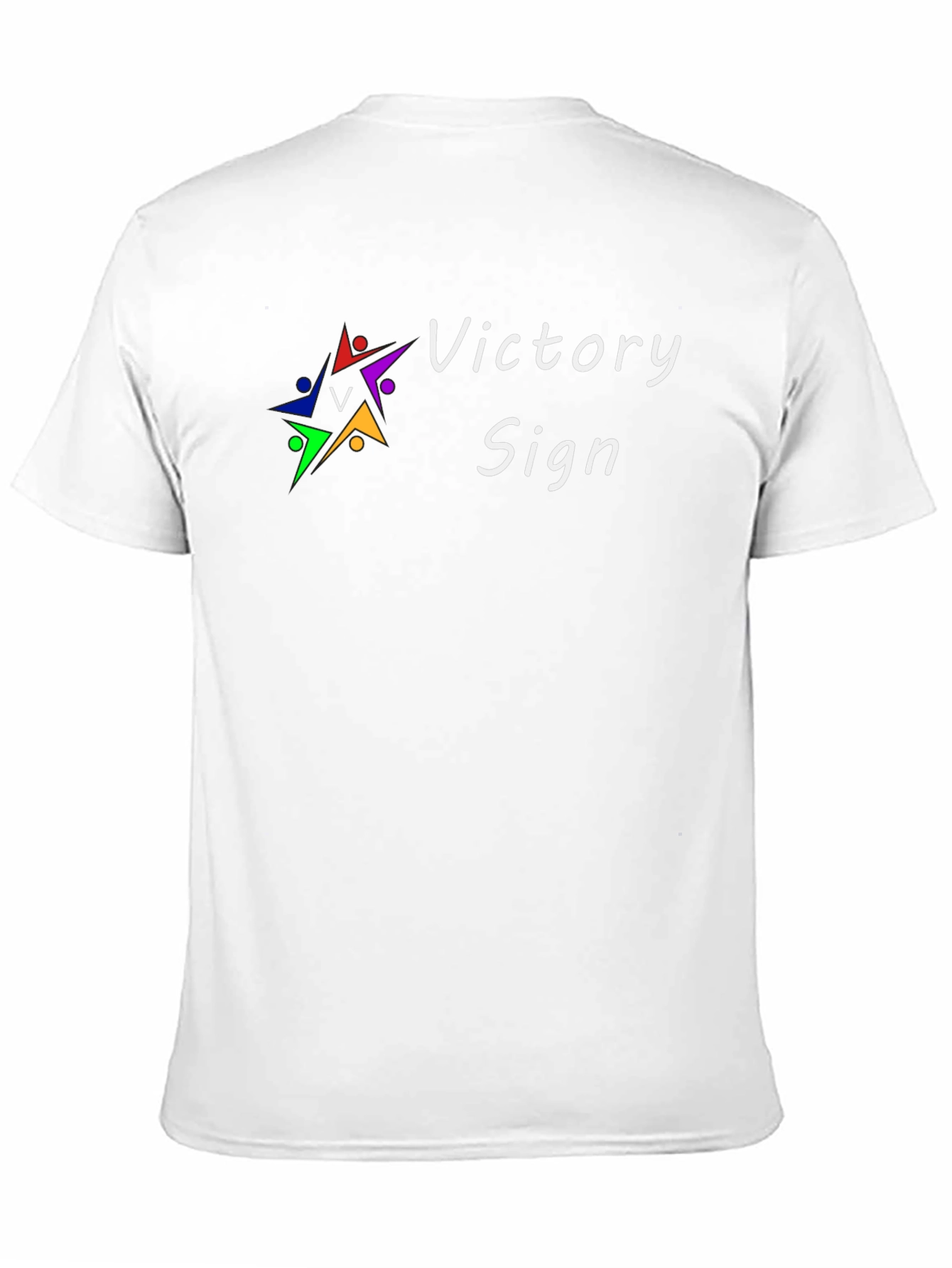 Victory Sign Graphic T-Shirt - Modern Crew Neck