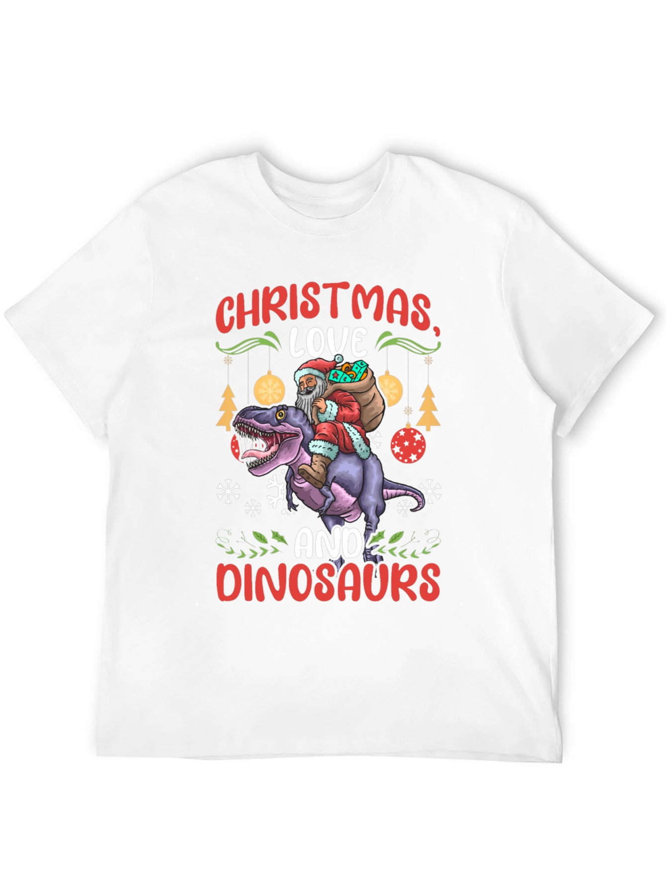 Christmas Love and Dinosaurs T-Shirt