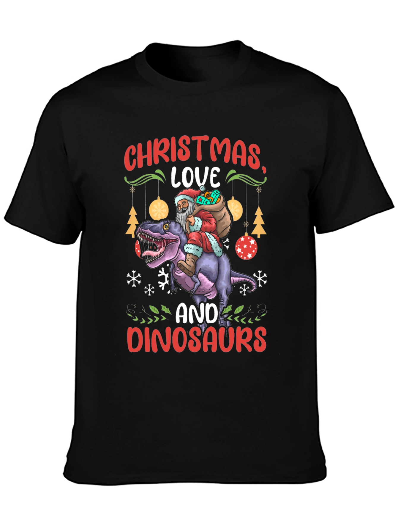 Christmas Love and Dinosaurs T-Shirt