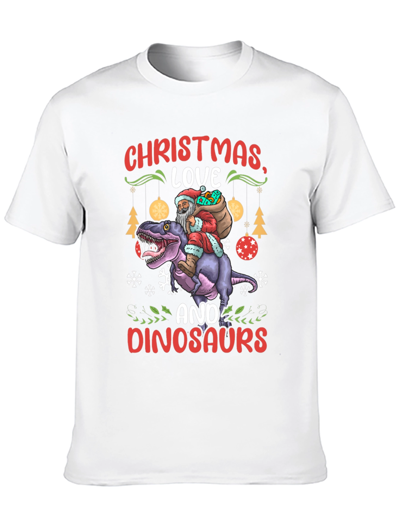 Christmas Love and Dinosaurs T-Shirt